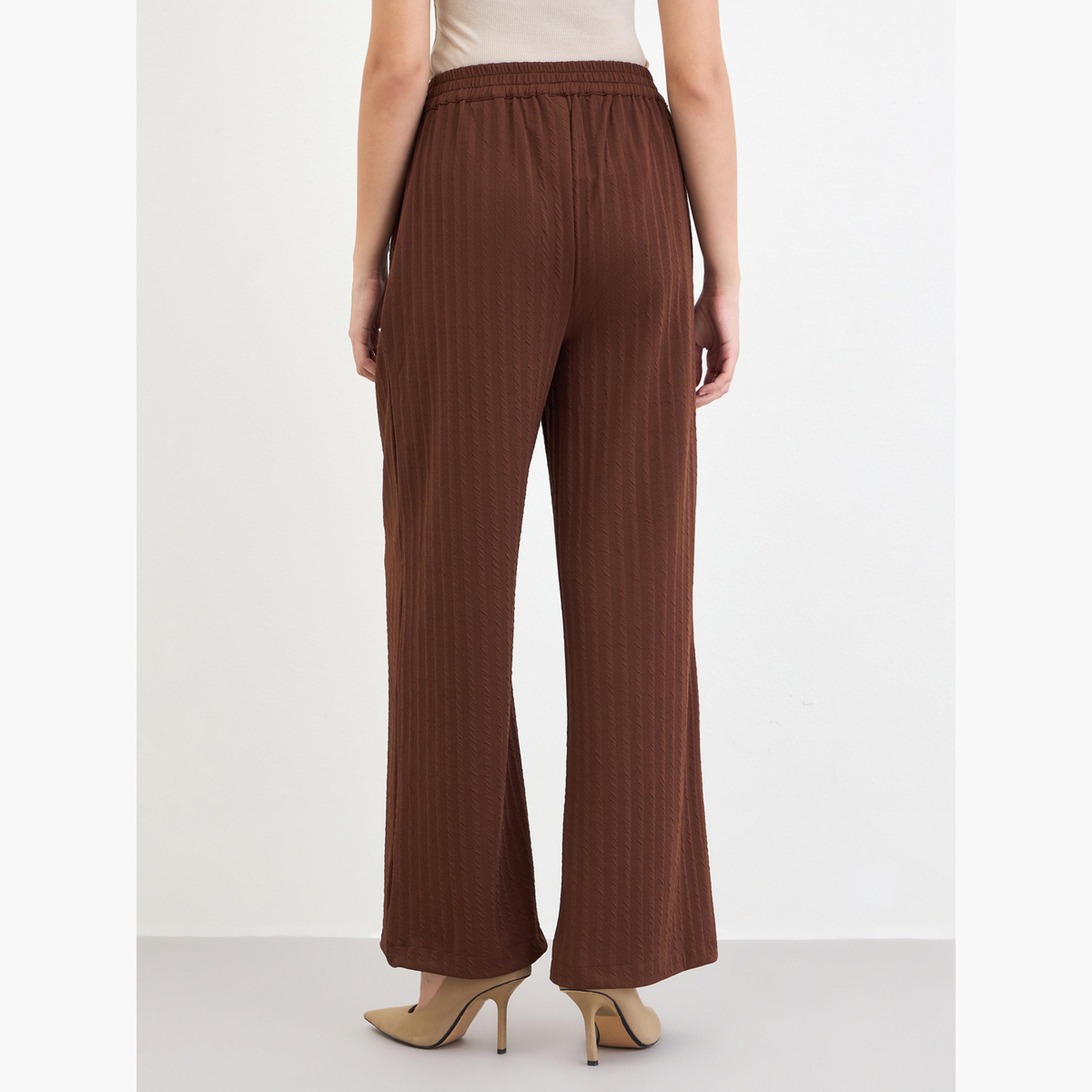 Styli Women Coffee Brown Wide Leg Trousers-women-clothing-bottoms-trousers-image-5