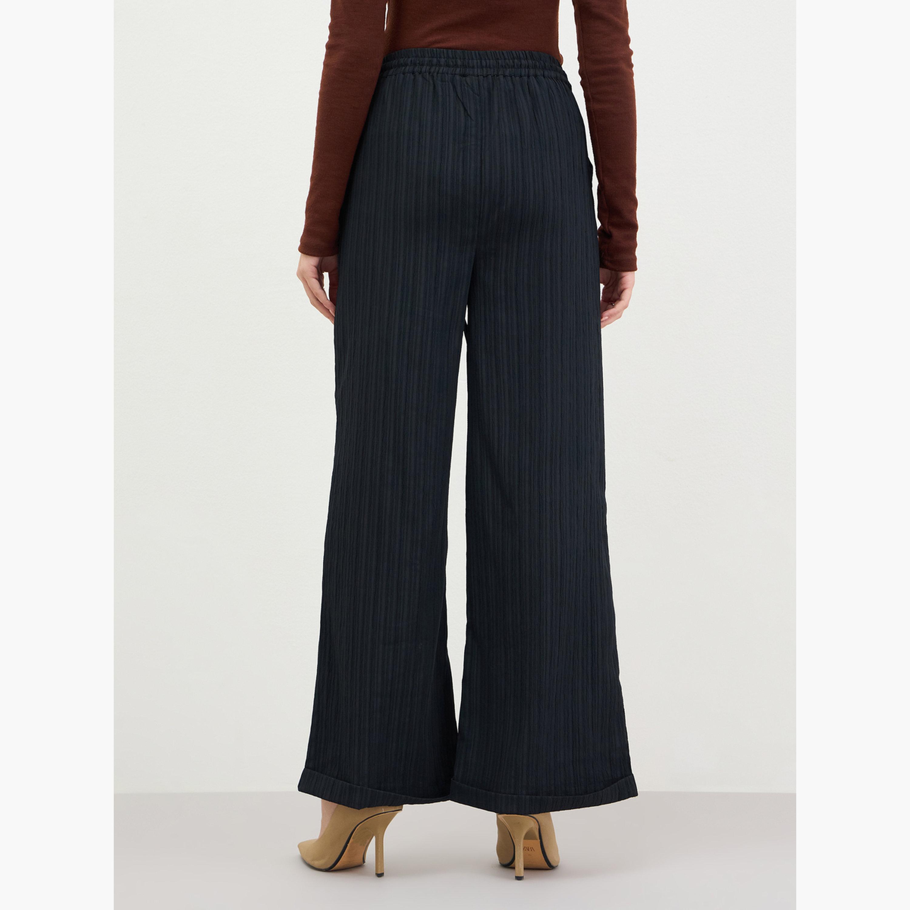بنطال مقلم بأرجل واسعة-women-clothing-bottoms-trousers-image-4