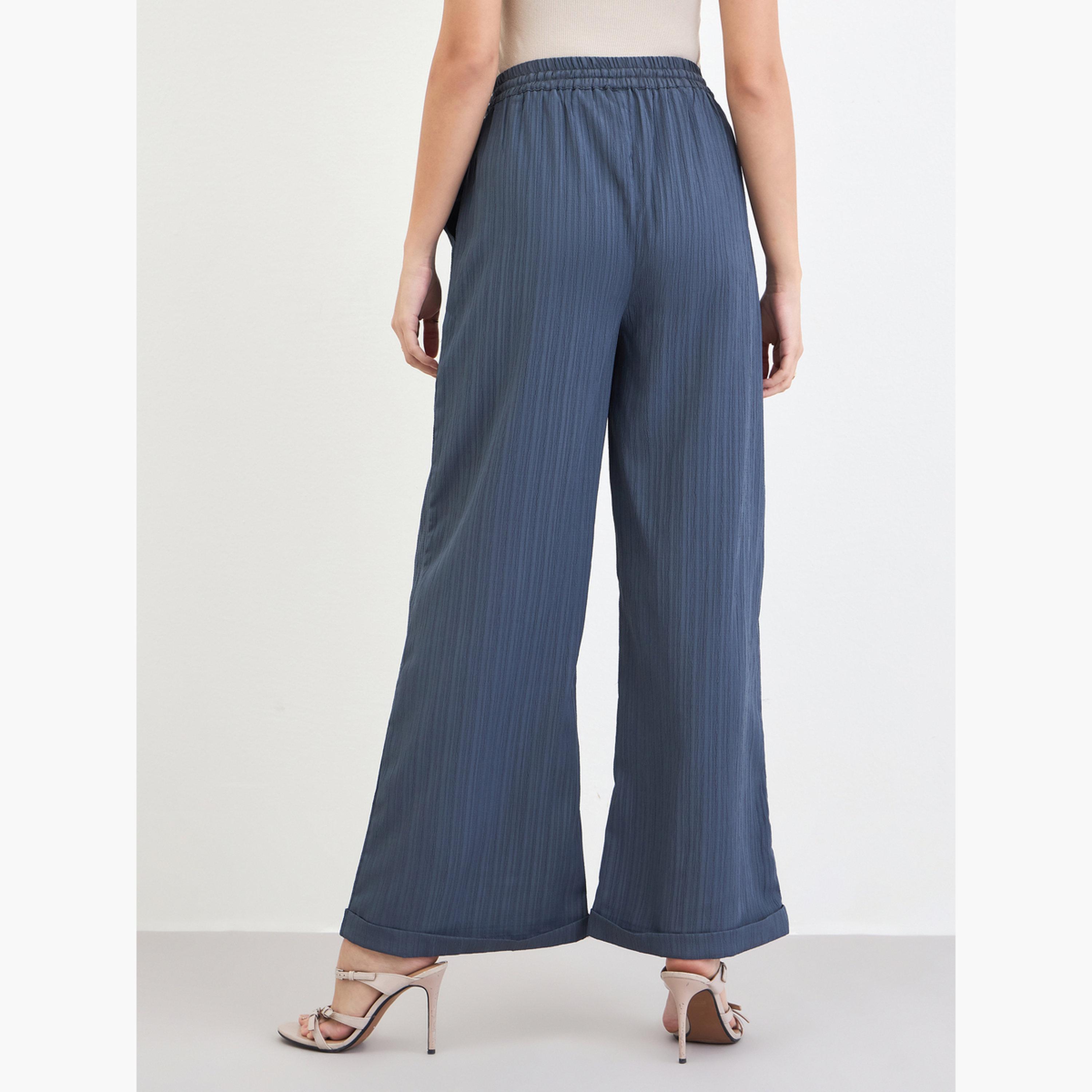 بنطال بارز الملمس بأرجل واسعة-women-clothing-bottoms-trousers-image-5