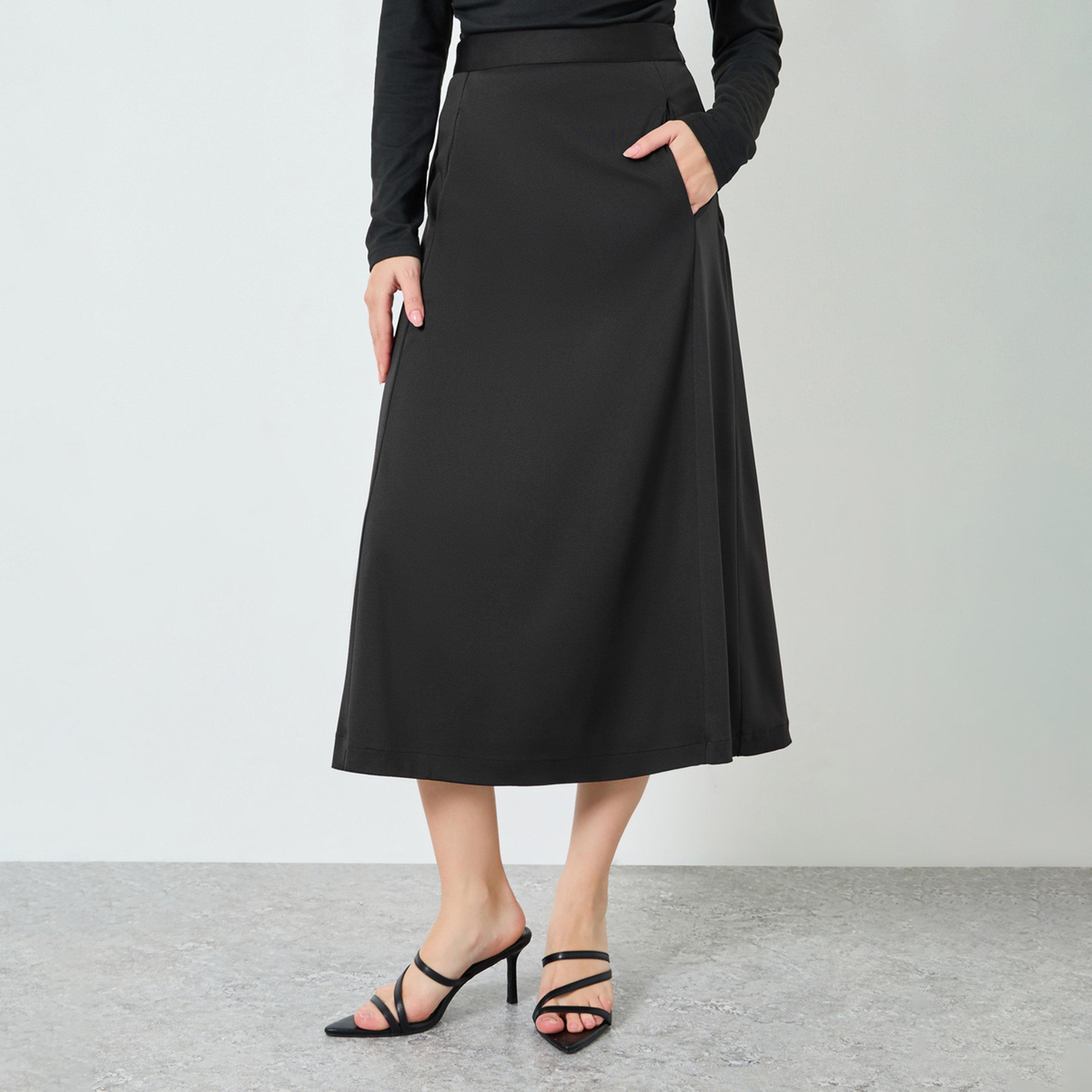 تنورة ميدي رسمية مع جيب جانبي-women-clothing-bottoms-skirts-image-1