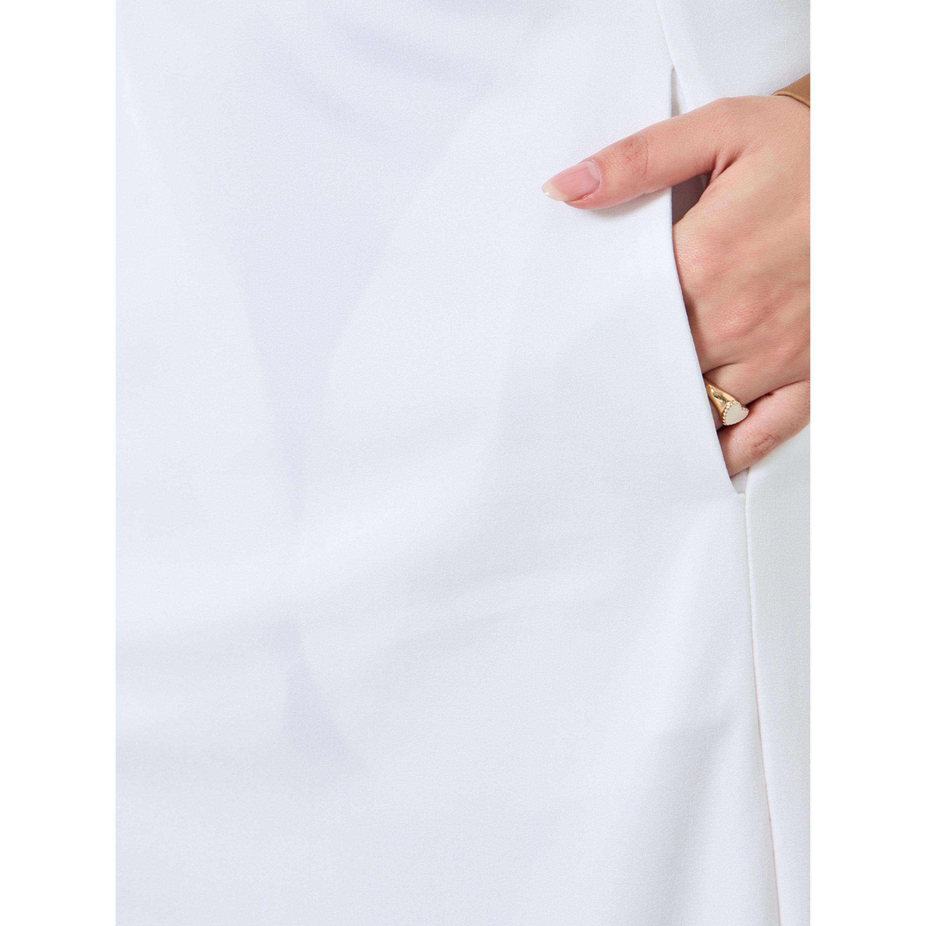 Styli White Formal Midi Skirt with Side Seam Pocket-women-clothing-bottoms-skirts-image-3