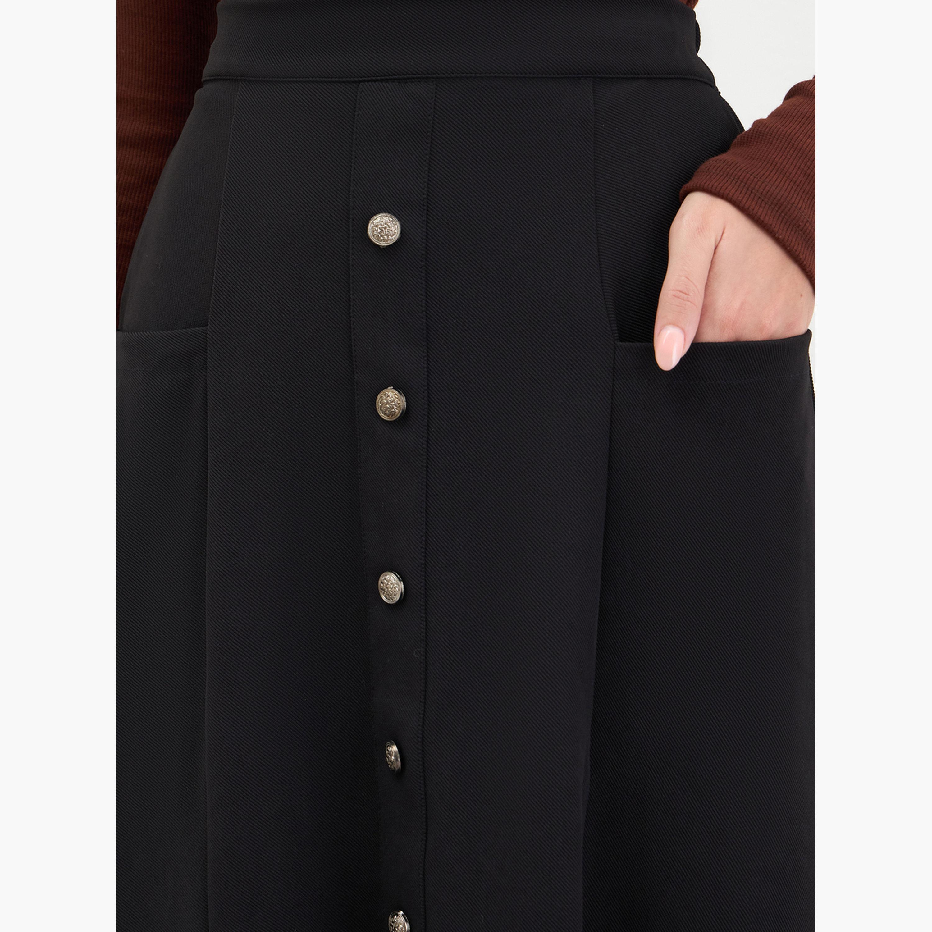 تنورة ميدي بأزرار بقصة واسعة-women-clothing-bottoms-skirts-image-3