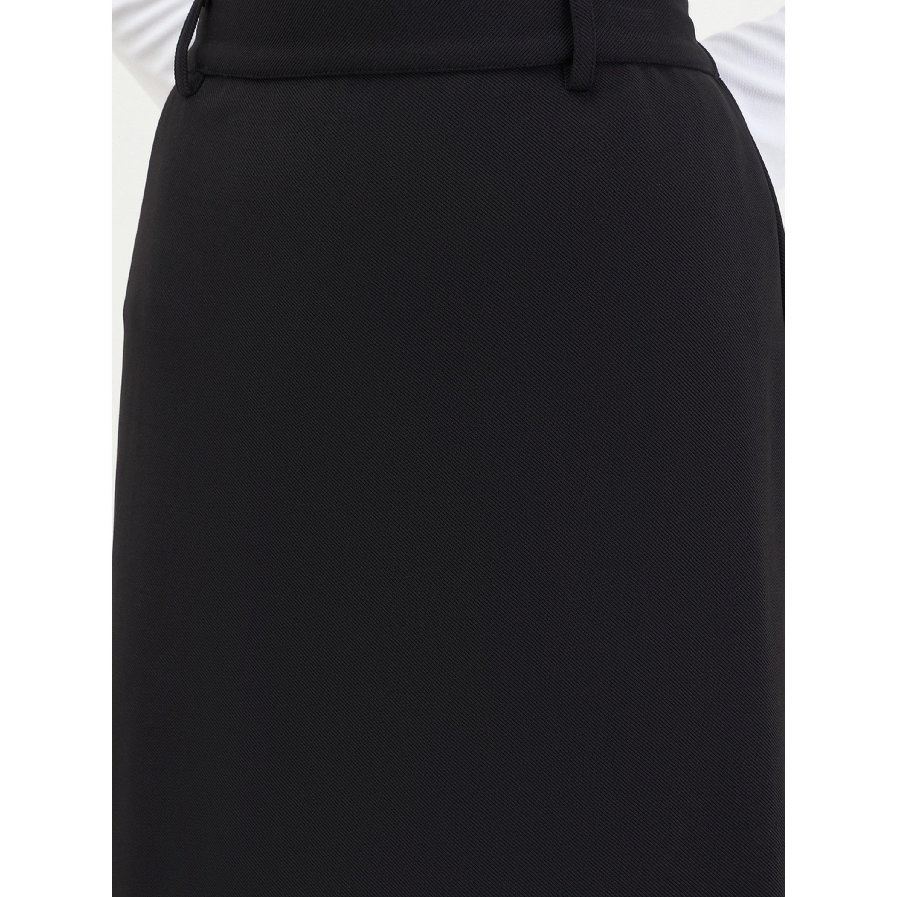 Styli Black Pencil Midi Skirt with Back Slit-women-clothing-bottoms-skirts-image-3