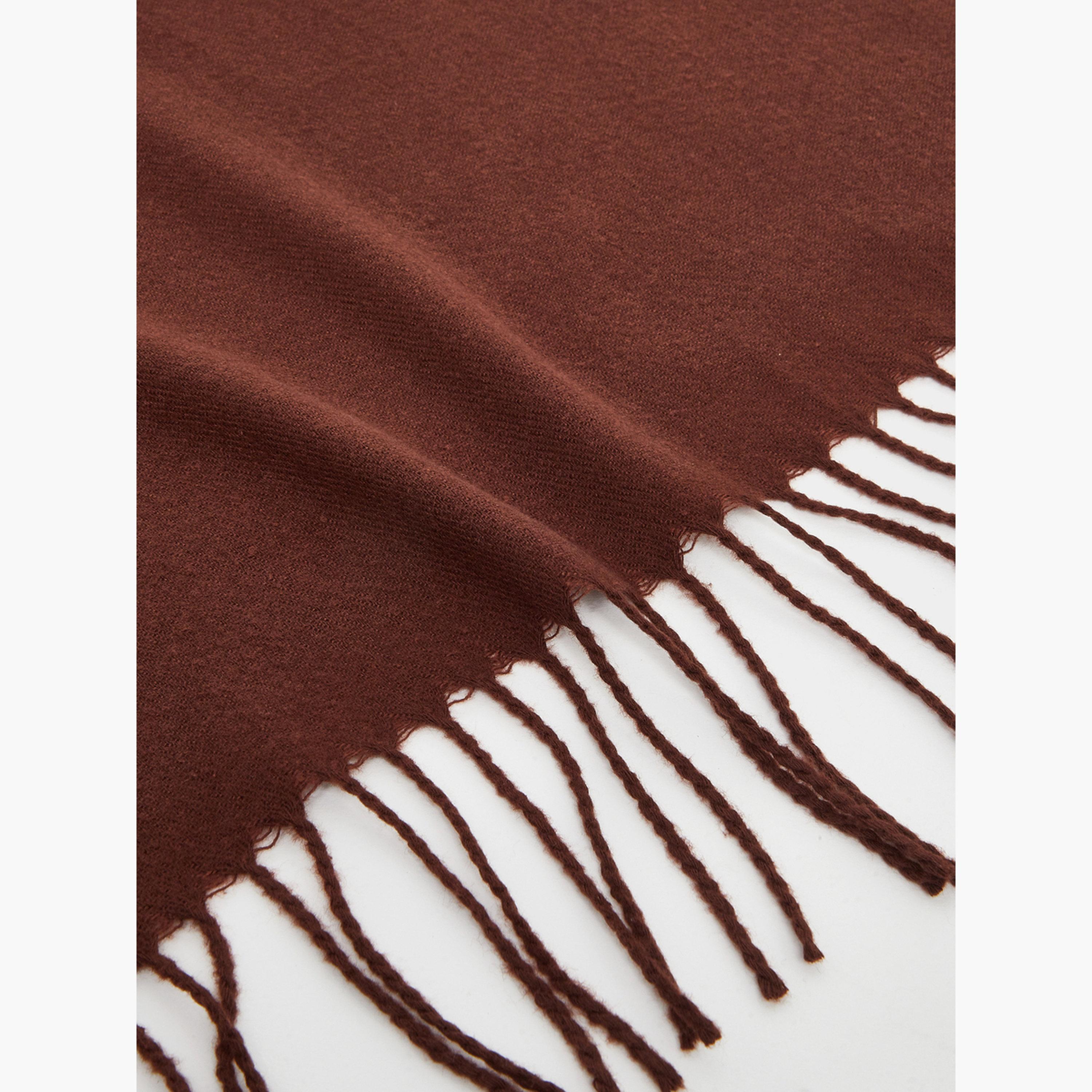 ستايلي - وشاح بني قهوة مع أطراف مهدّلة-women-winterwear-scarves-image-2