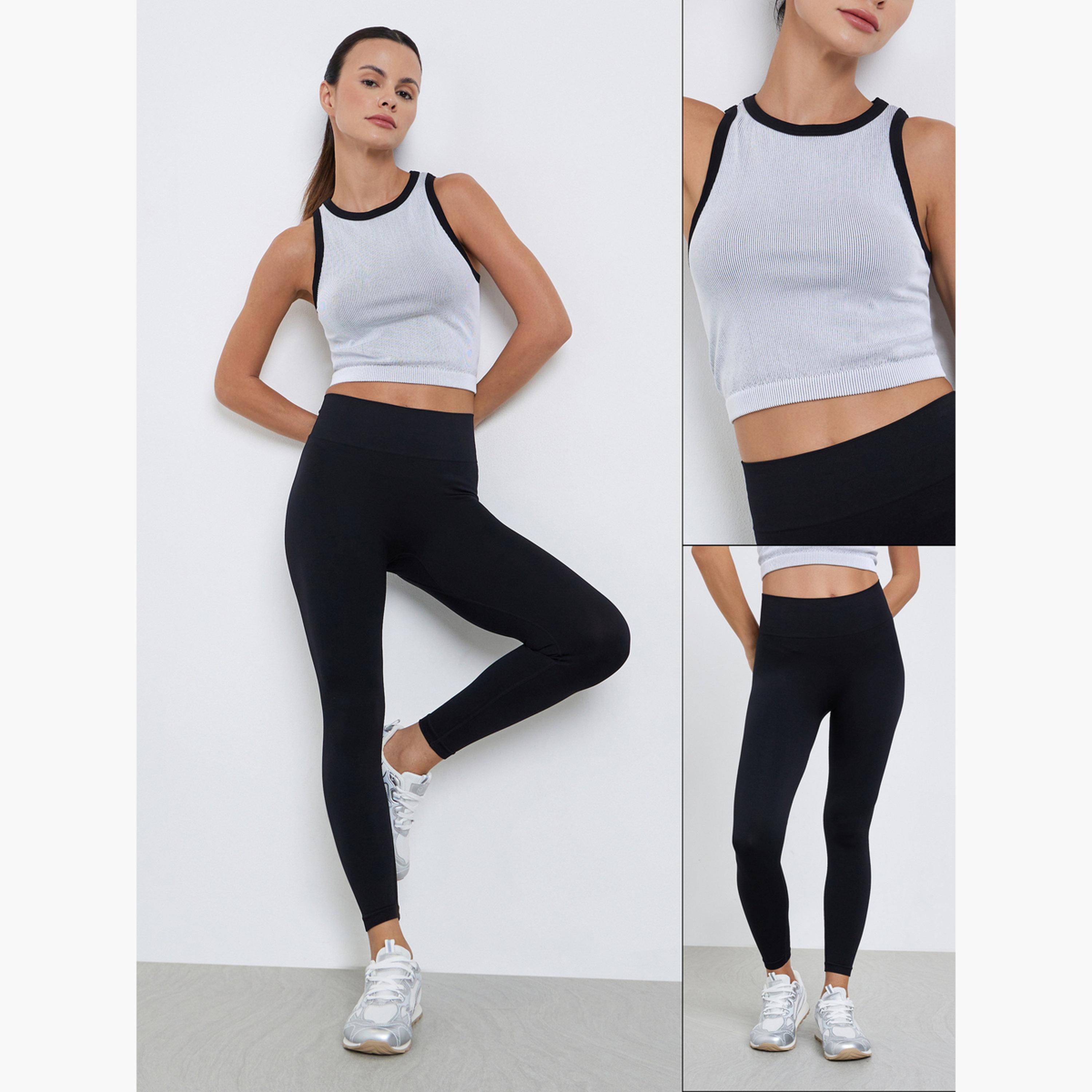 Styli Contrast Edge Ribbed Crop Top and Leggings Set-women-clothing-sportswearandactivewear-trackpantsandtracksuits-image-4