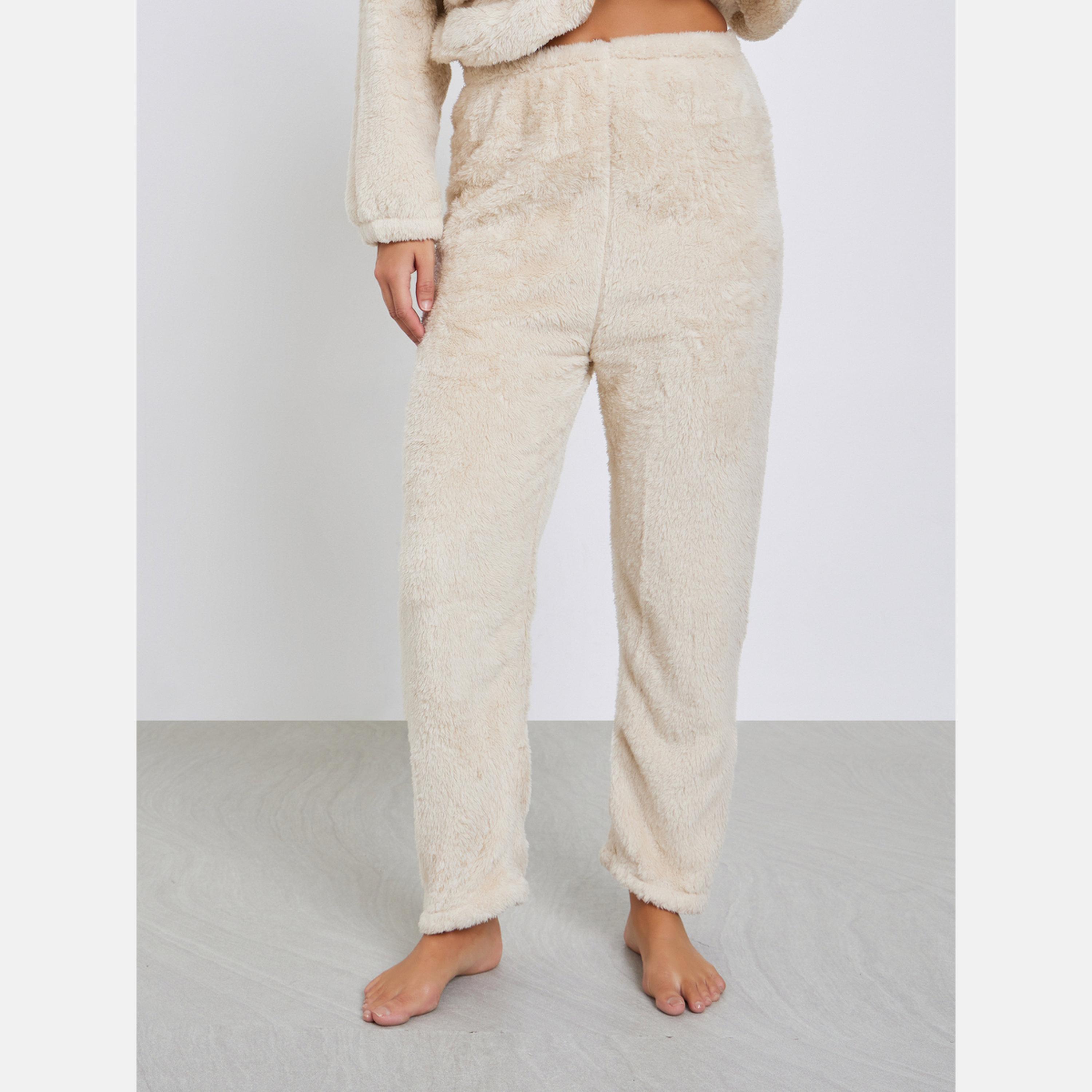 ستايلي - بيجاما قميص بغطاء رأس وجيب بلون متباين بطبعة آذان الدب-women-clothing-nightwear-pyjamas-longsets-image-5
