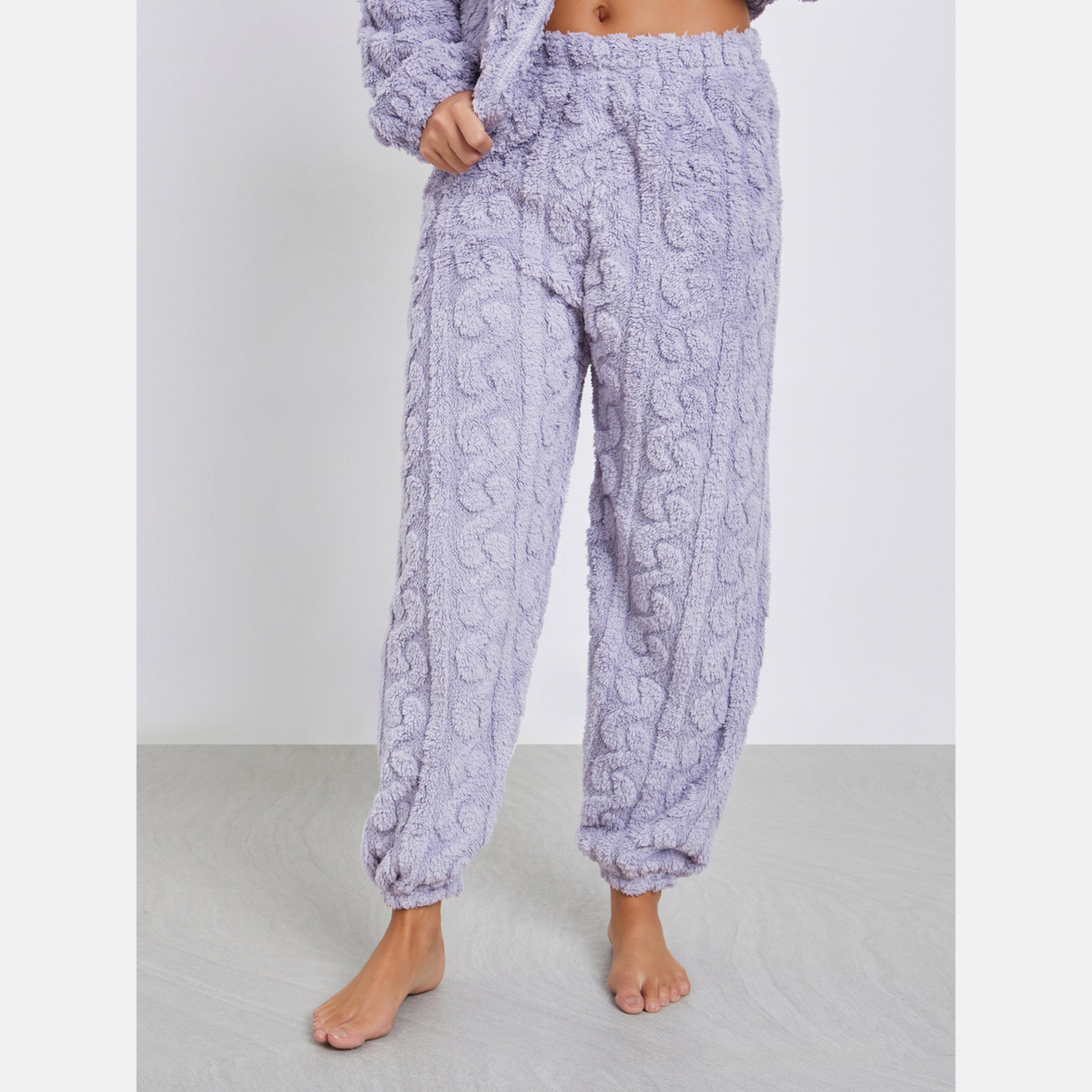 ستايلي - بيجاما قميص بأكمام طويلة من الصوف الكابلي-women-clothing-nightwear-pyjamas-longsets-image-4