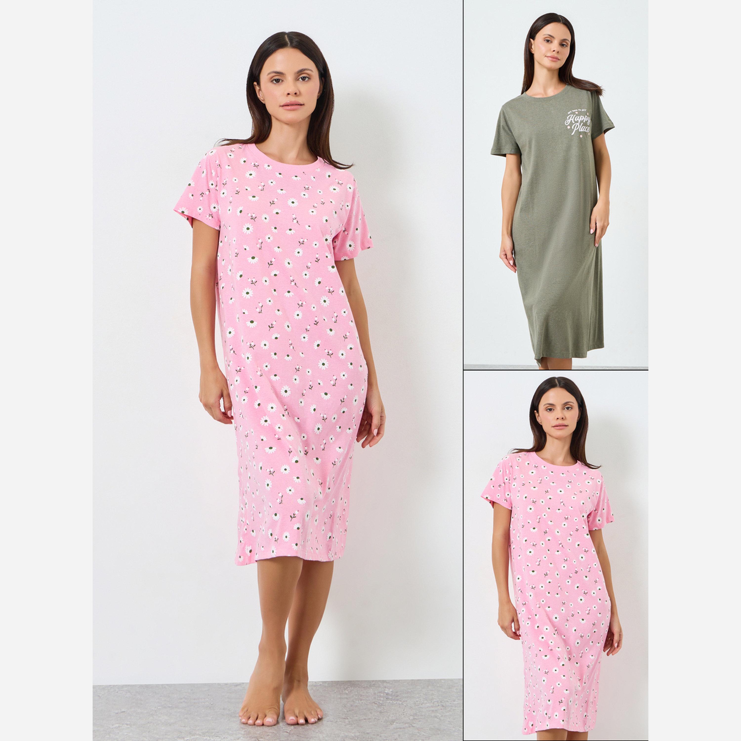Styli Pack of 2 - Women Printed Slipdress-women-clothing-nightwear-nighties-image-1