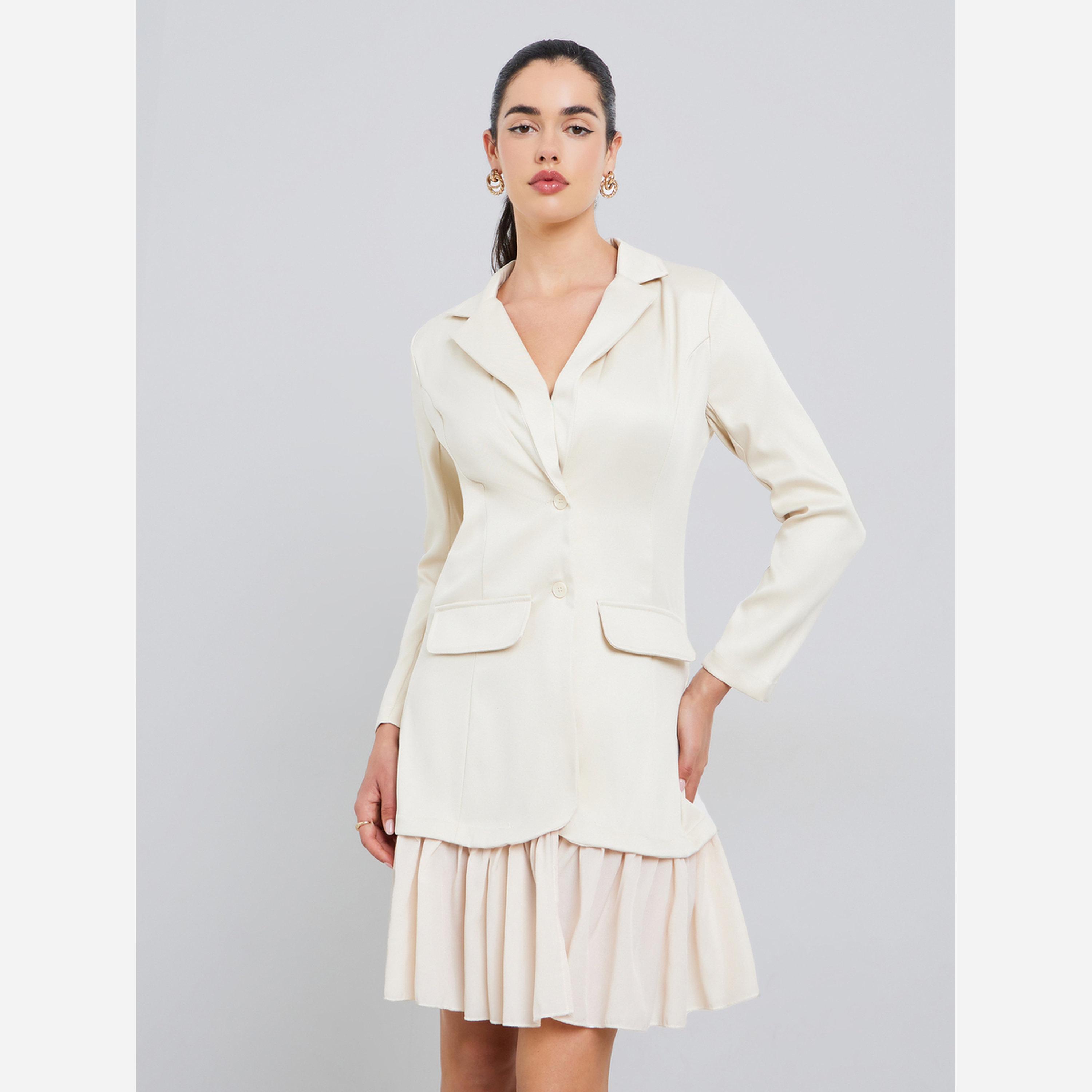Styli Women White Long Sleeves Blazer Mini Dress-women-clothing-dresses-image-1