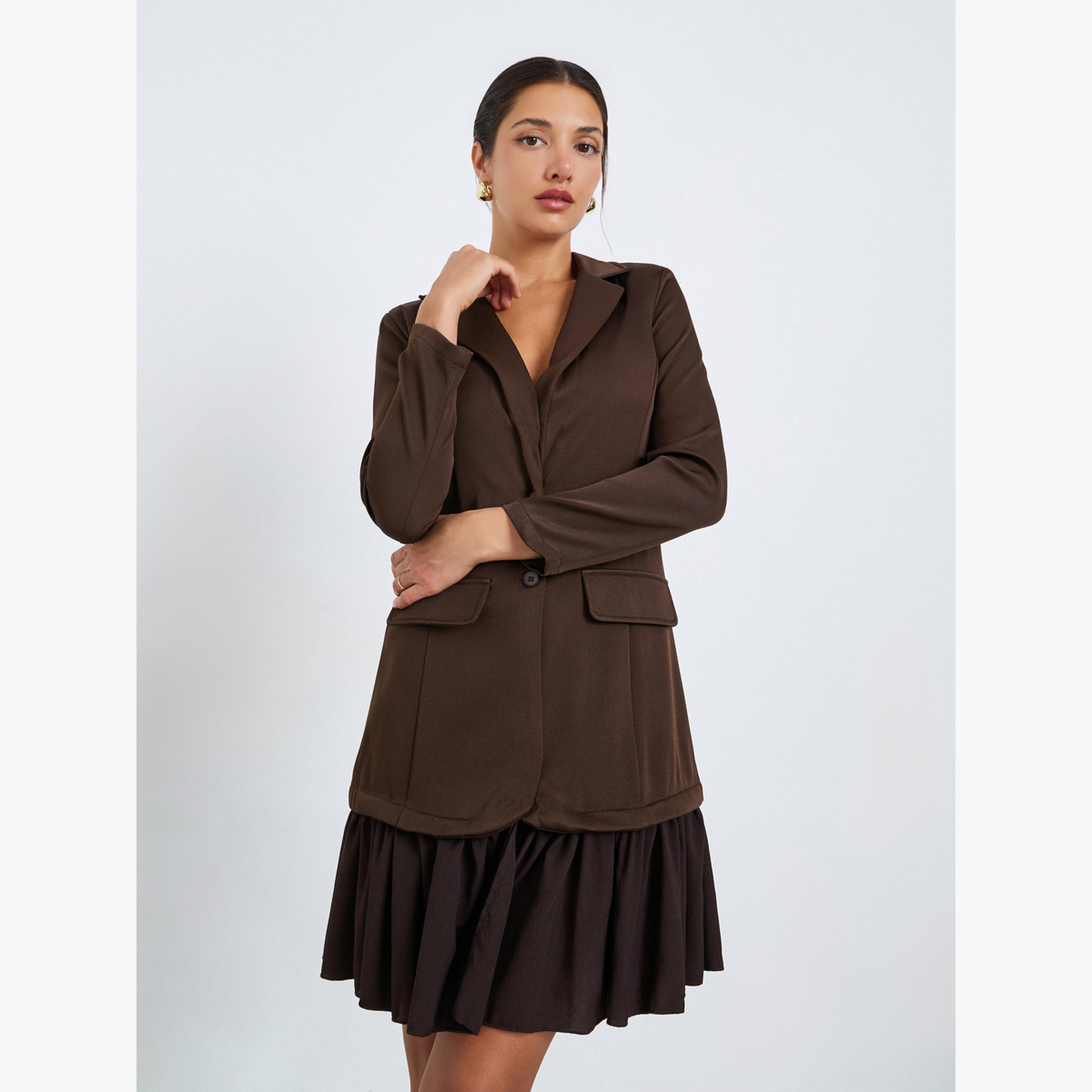 فستان قصير بليزر بأكمام طويلة-women-clothing-dresses-image-2