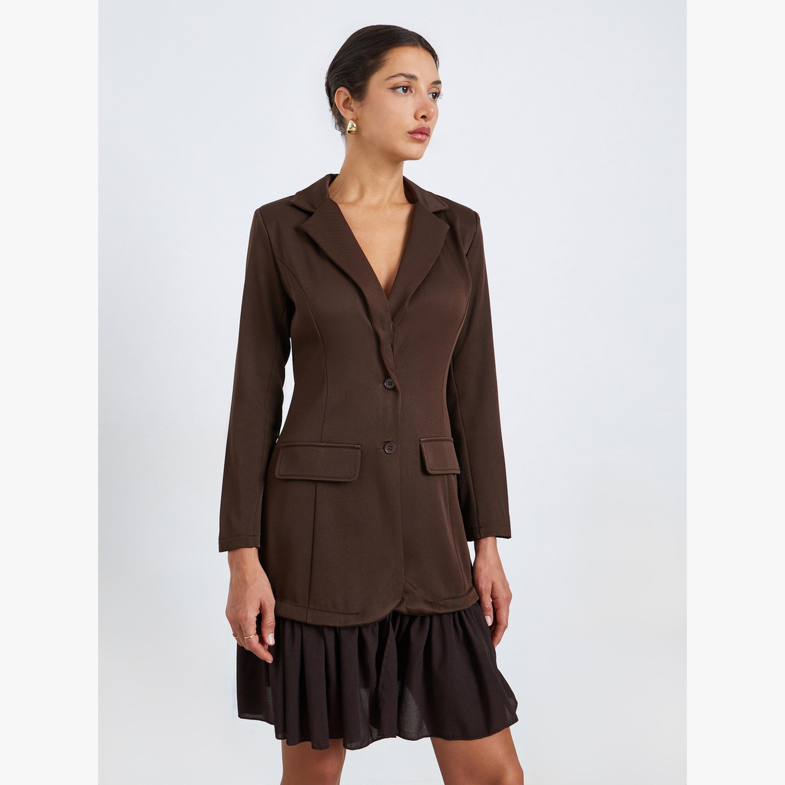 فستان قصير بليزر بأكمام طويلة-women-clothing-dresses-image-3