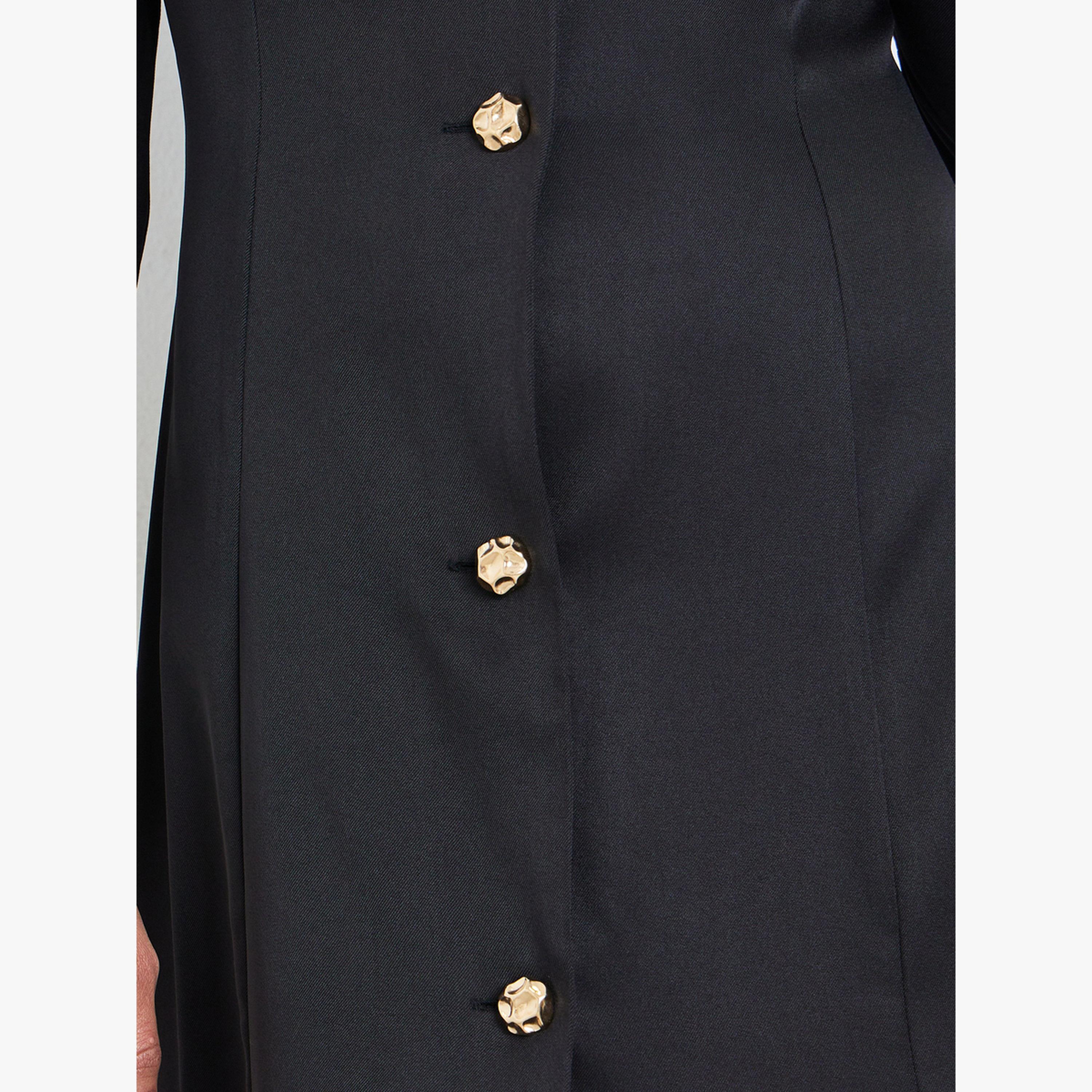 Styli Women Black Pleated Hem Blazer Knee-Length Dress-women-clothing-dresses-image-4
