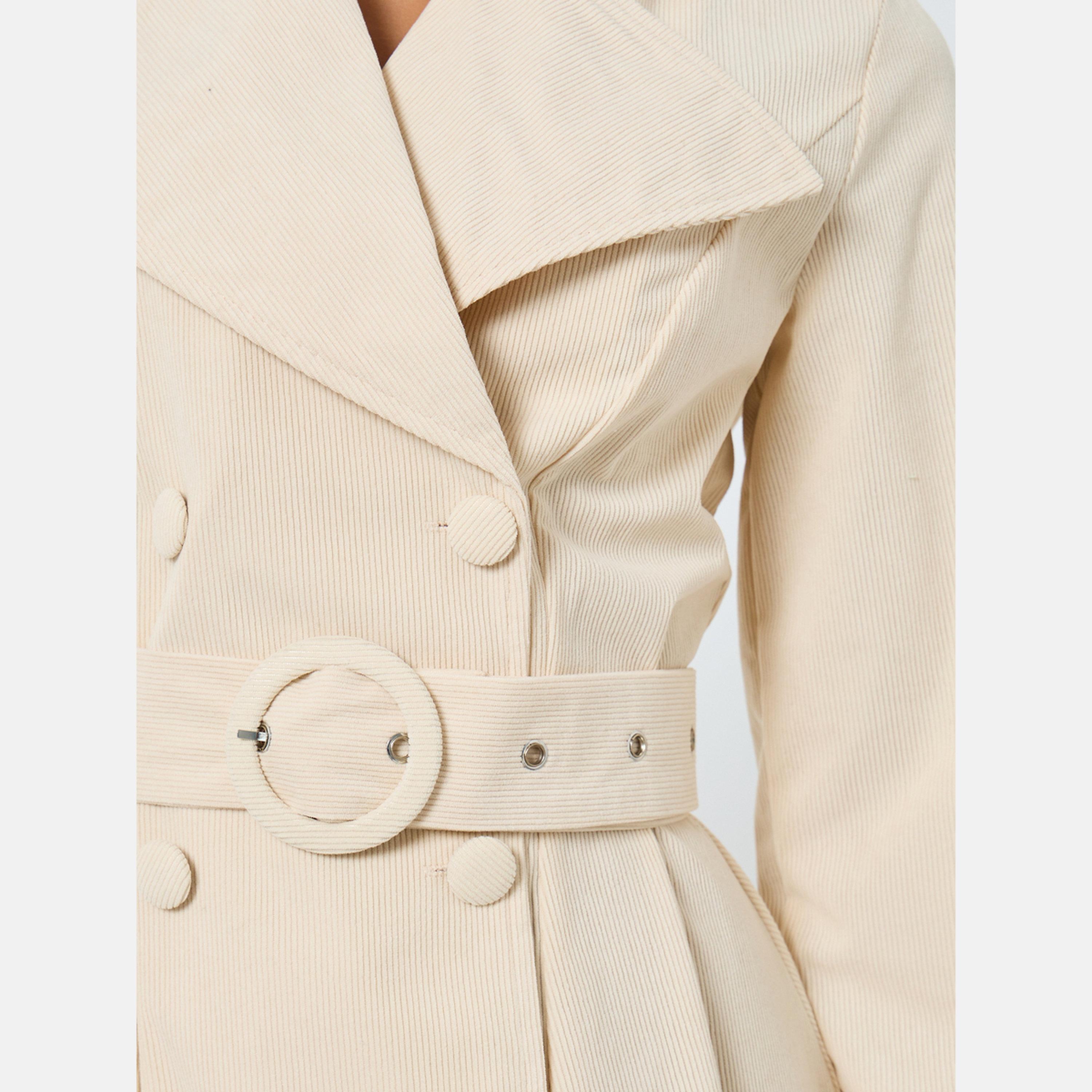 Styli Beige Long Sleeves Blazer Midi Dress-women-clothing-dresses-image-3