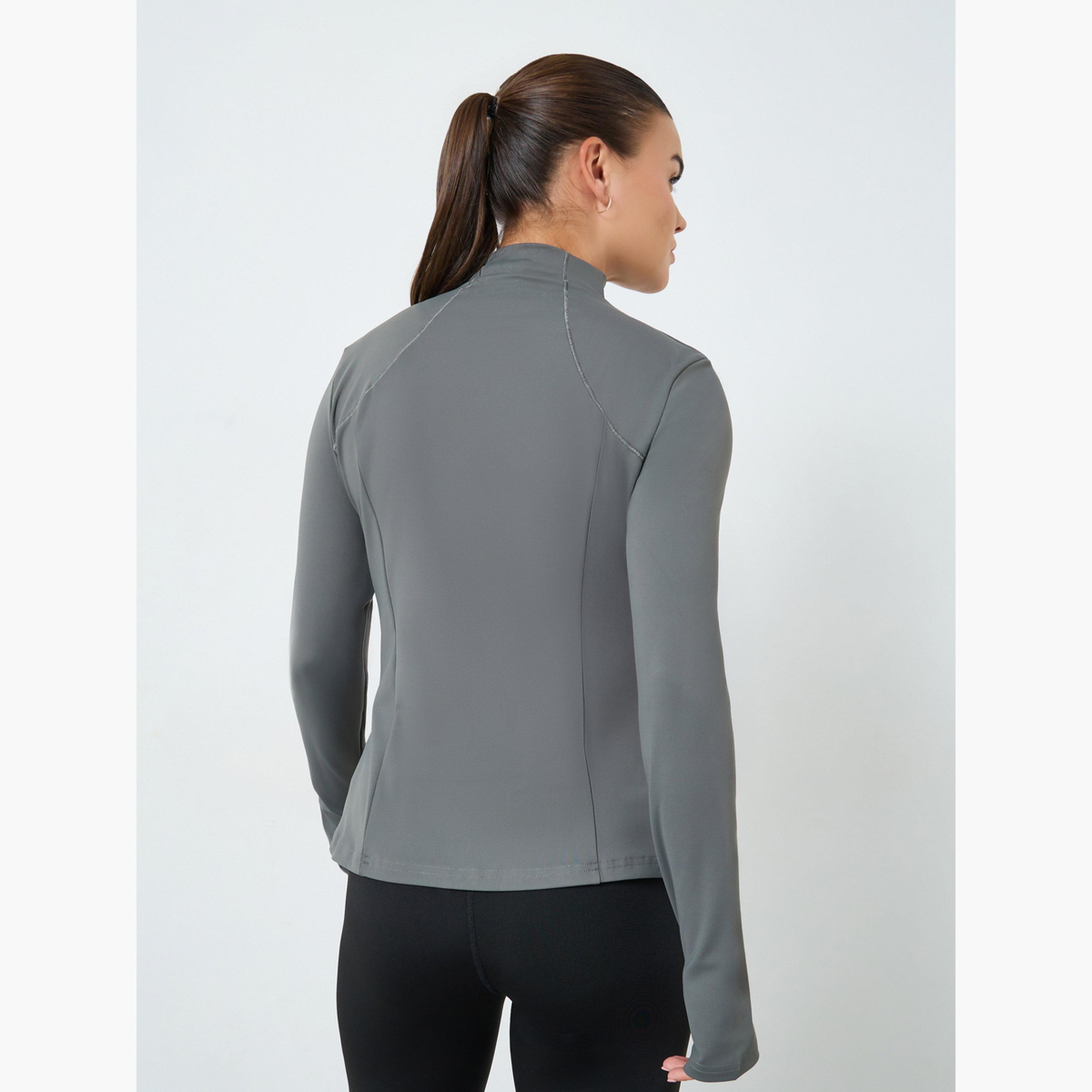 ستايلي - جاكيت بسحاب وأكمام طويلة وتفاصيل خياطة-women-clothing-sportswearandactivewear-coatsandjackets-jackets-image-4