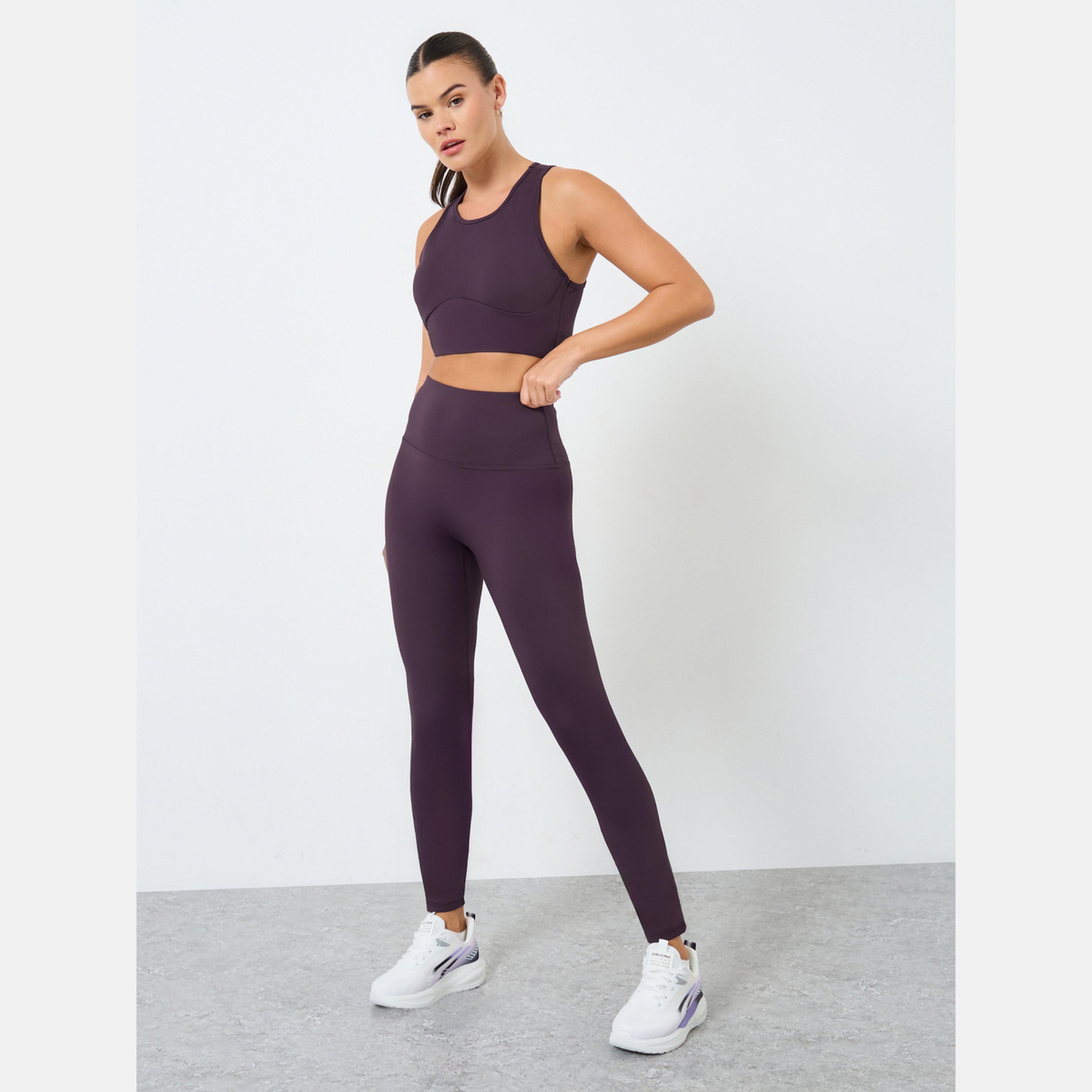 ستايلي - حمالة صدر بظهر متقاطع بتقنية الكونتور مع ليقنز/ فيزون مرن عالي الخصر-women-clothing-sportswearandactivewear-trackpantsandtracksuits-image-1