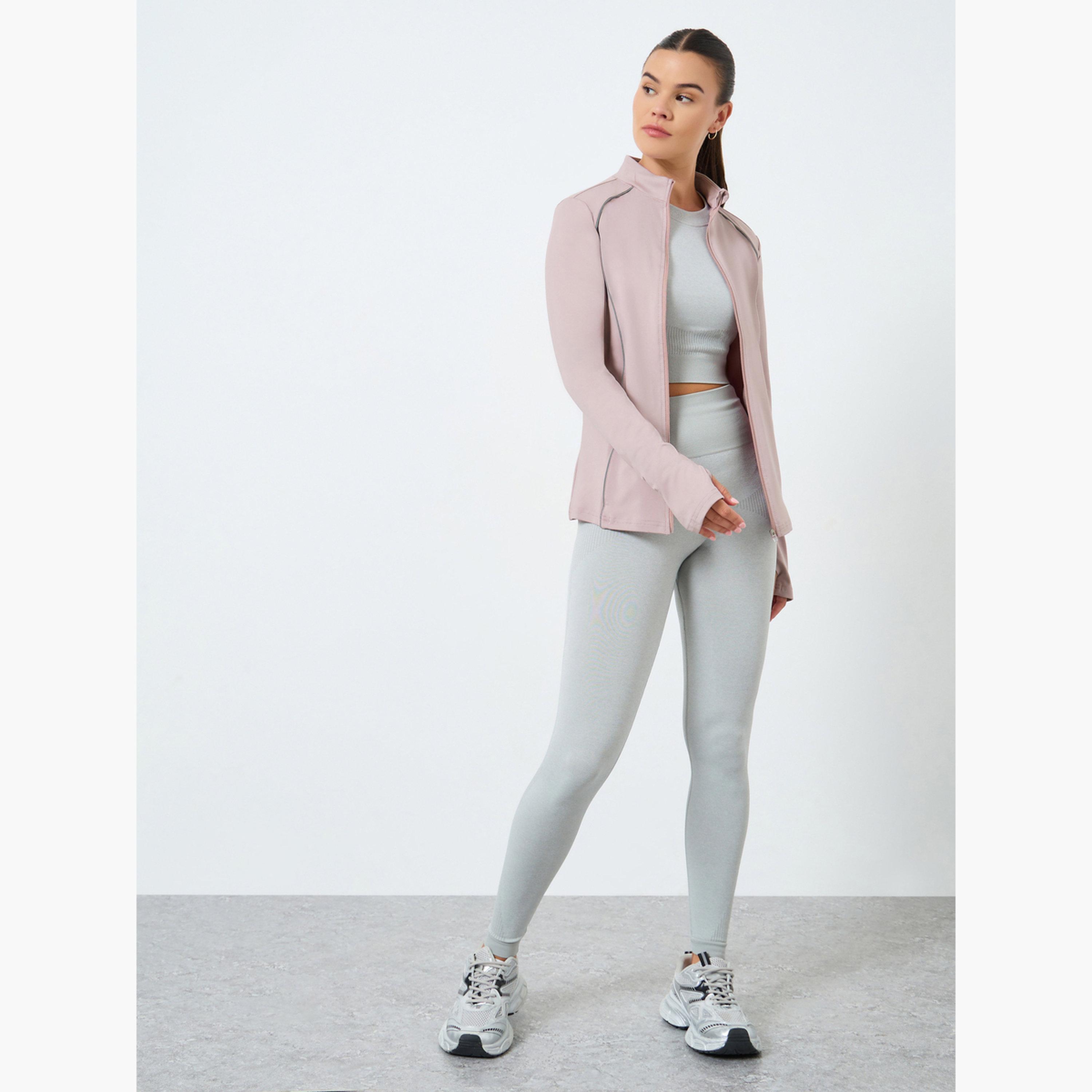 Styli Reflective Stripe Contour Back Mesh Detail Jacket-women-clothing-sportswearandactivewear-coatsandjackets-jackets-image-2