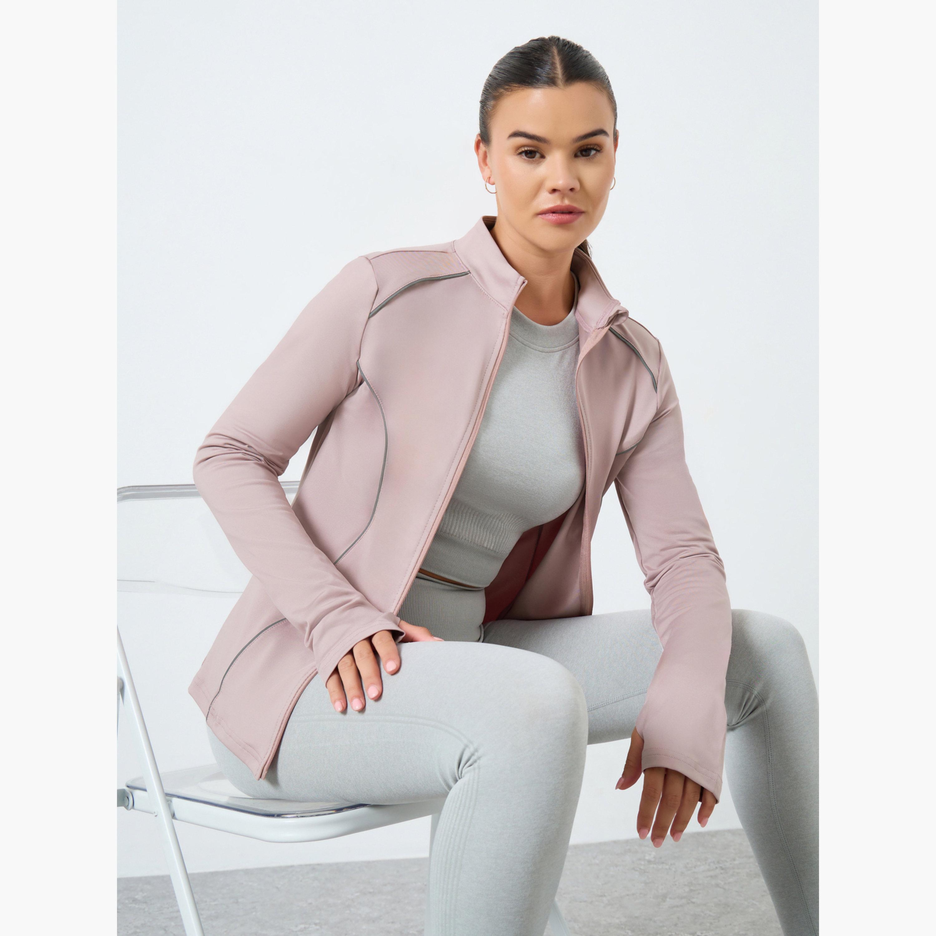 Styli Reflective Stripe Contour Back Mesh Detail Jacket-women-clothing-sportswearandactivewear-coatsandjackets-jackets-image-3
