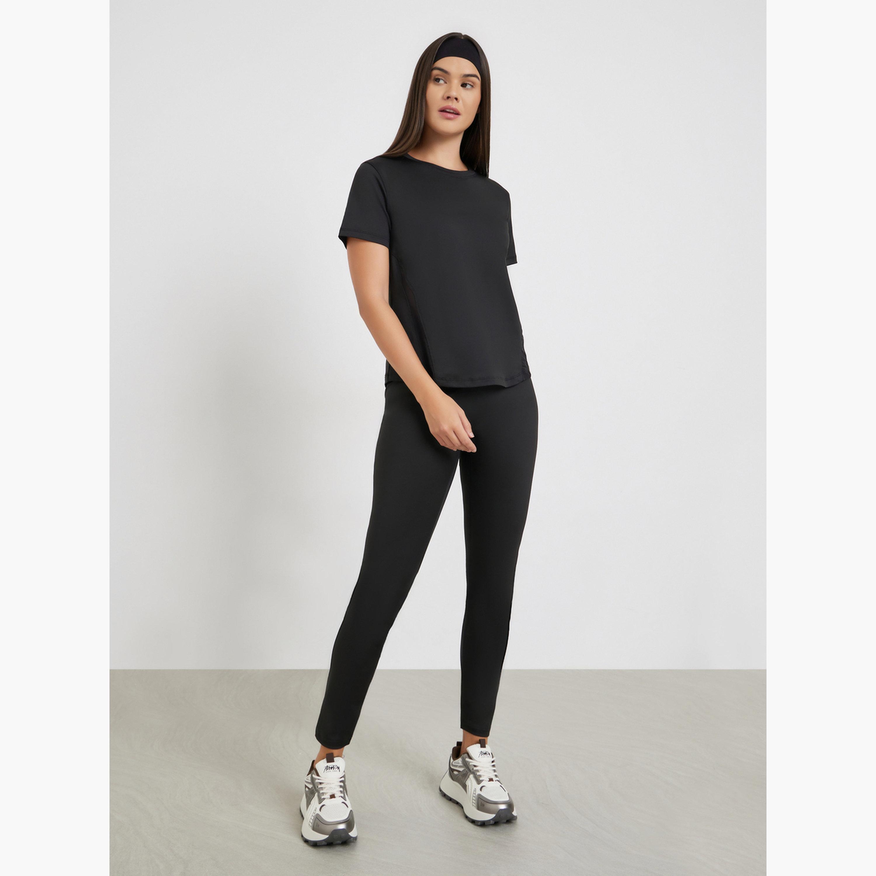 Styli Back Laser Cut Detail Mesh Panel Top-women-clothing-sportswearandactivewear-tshirtsandvests-image-2