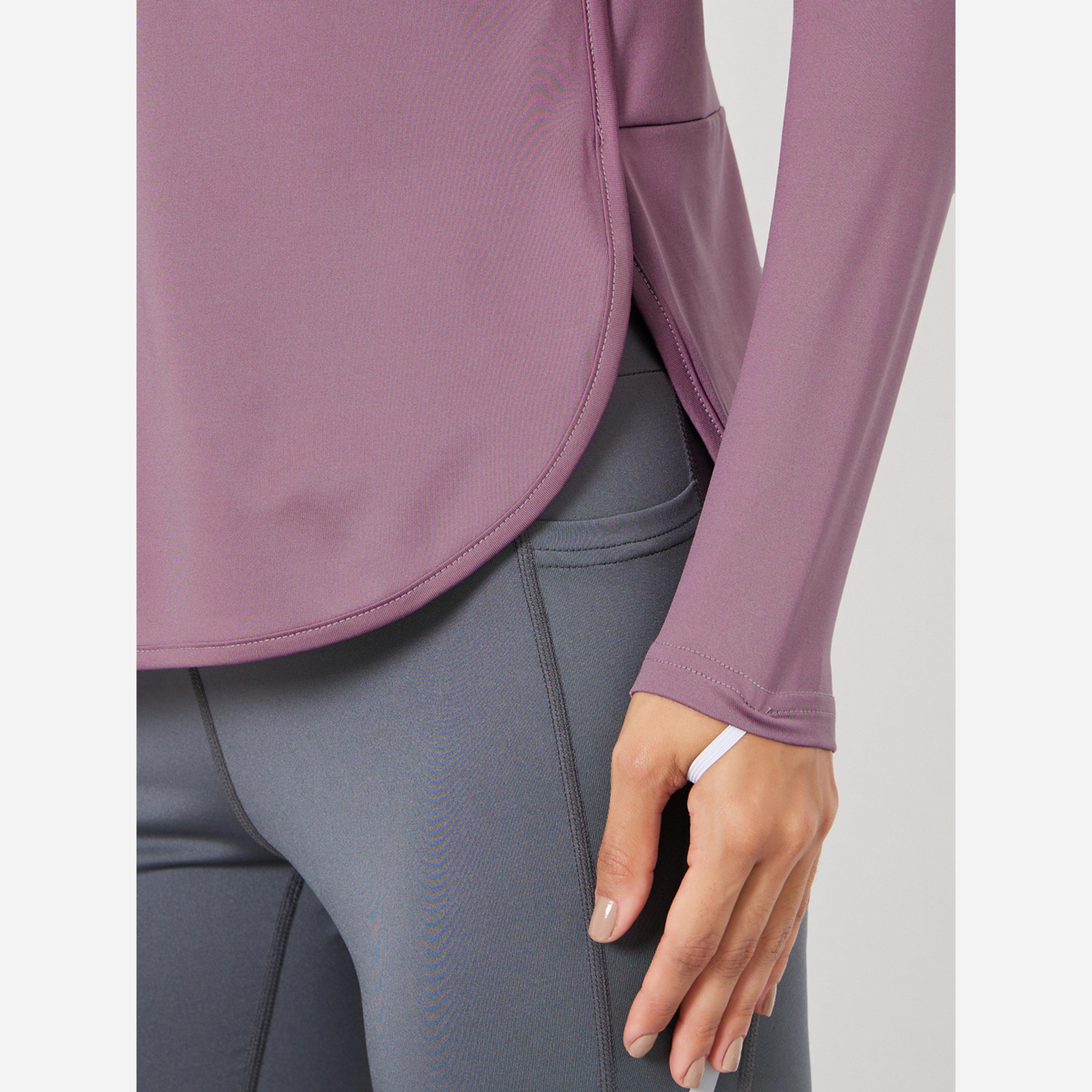 ستايلي - بلوزة أكمام طويلة وفتحة للإبهام وحافة منحنية-women-clothing-sportswearandactivewear-tshirtsandvests-image-3