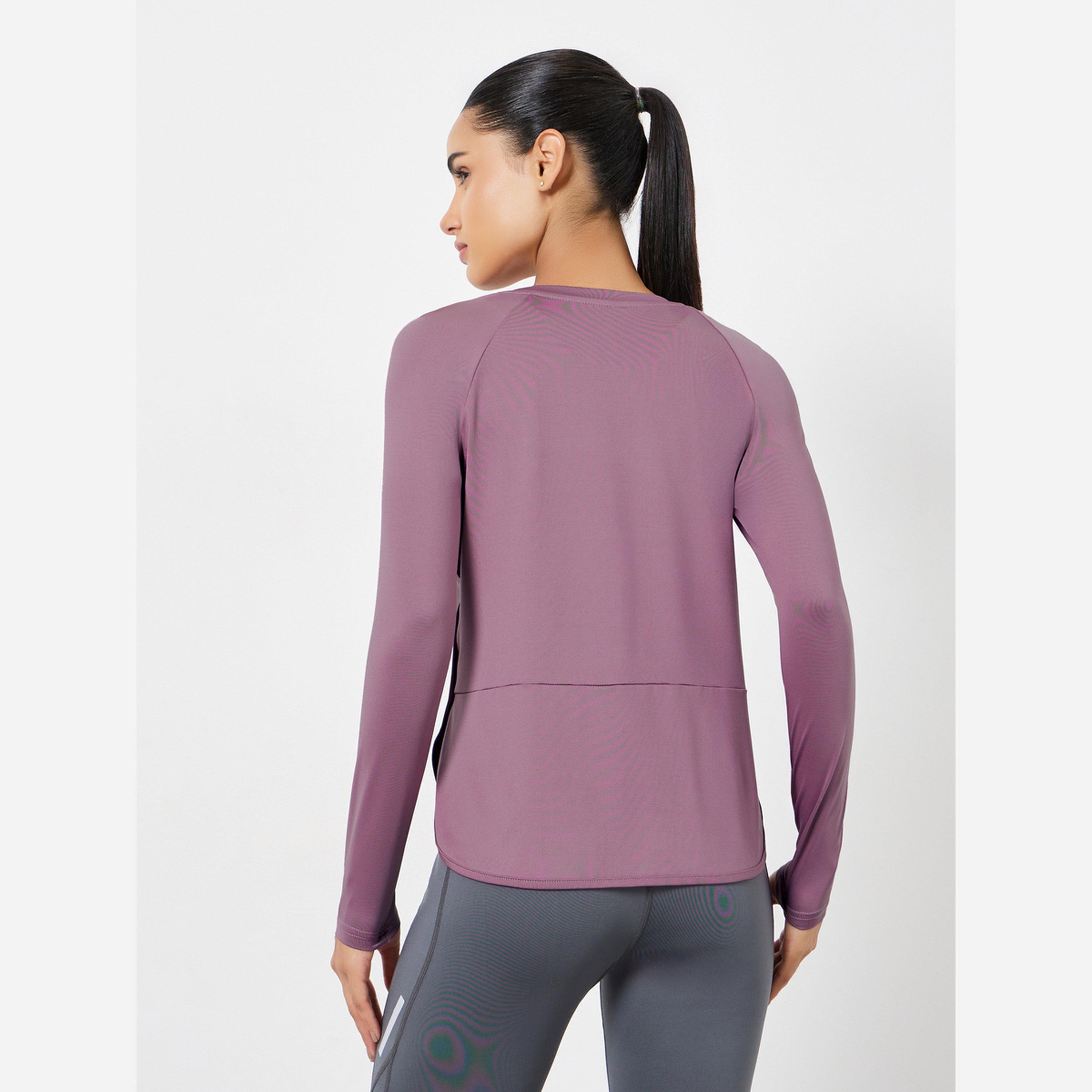 ستايلي - بلوزة أكمام طويلة وفتحة للإبهام وحافة منحنية-women-clothing-sportswearandactivewear-tshirtsandvests-image-4