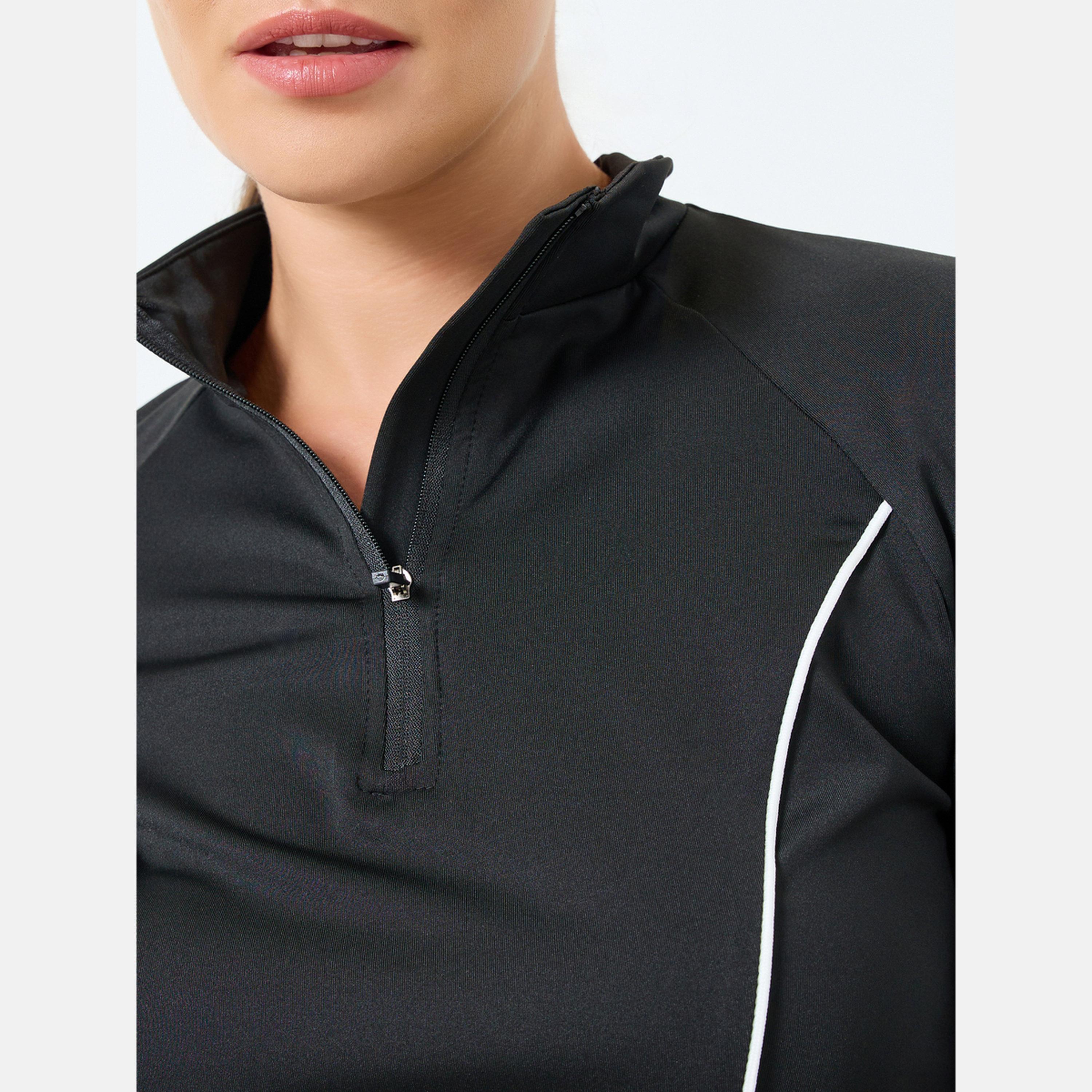 ستايلي - بلوزة بنصف سحاب وفتحة الإبهام مع ليقنز/ فيزون وخطوط متباينة-women-clothing-sportswearandactivewear-trackpantsandtracksuits-image-3