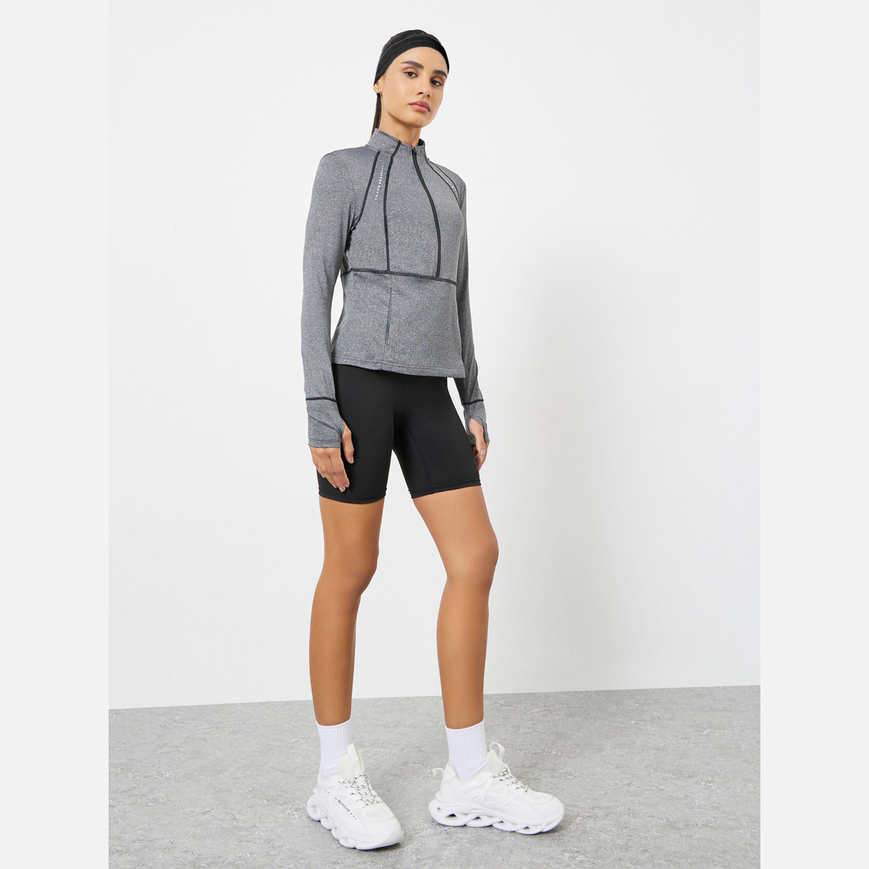 Styli Reflective Dot and Pocket Detail Contrast Stitch Top-women-clothing-sportswearandactivewear-tshirtsandvests-image-2