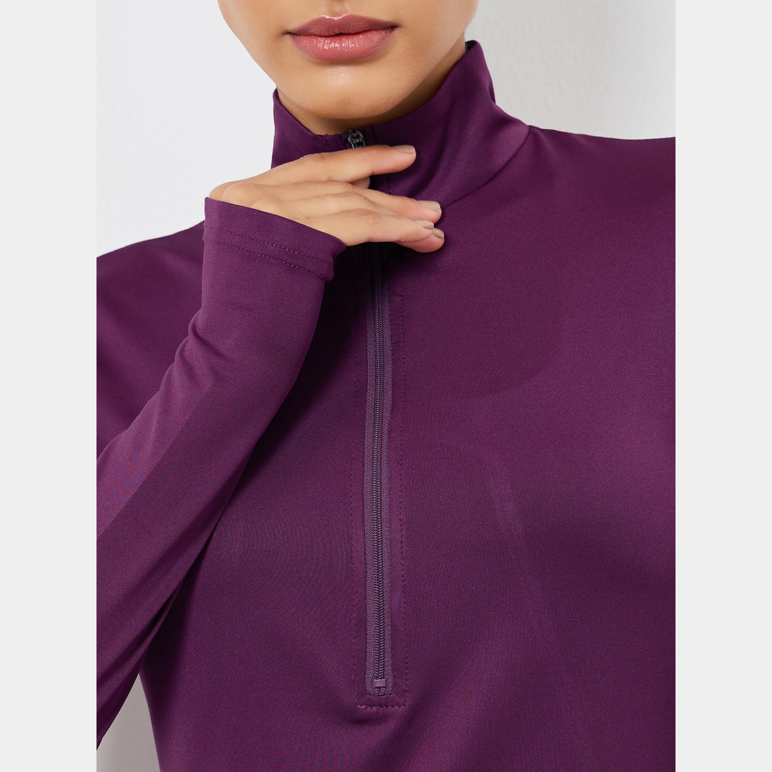 Styli Back Reflective Panel Half Zip Up Jacket-women-clothing-sportswearandactivewear-coatsandjackets-jackets-image-4