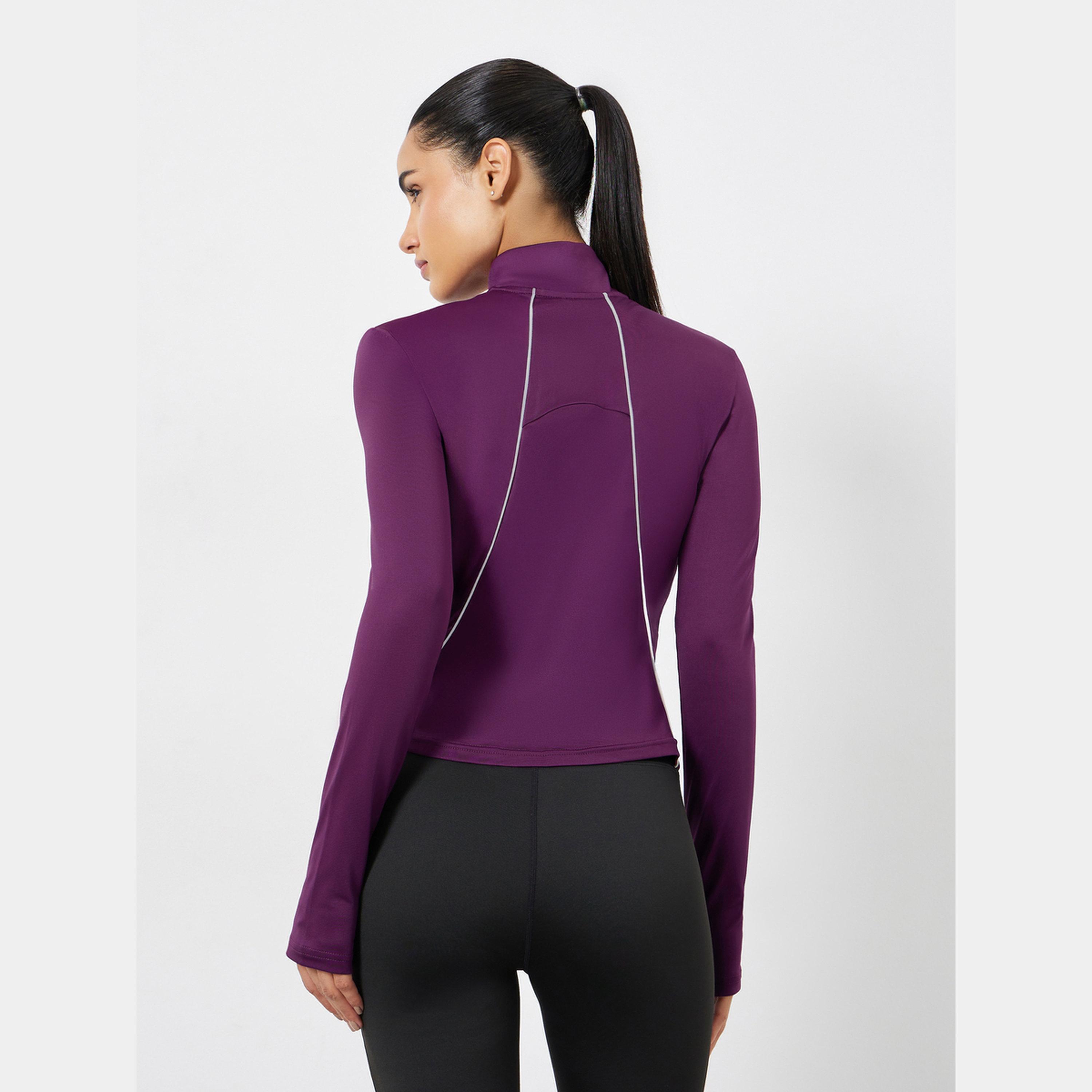 Styli Back Reflective Panel Half Zip Up Jacket-women-clothing-sportswearandactivewear-coatsandjackets-jackets-image-5