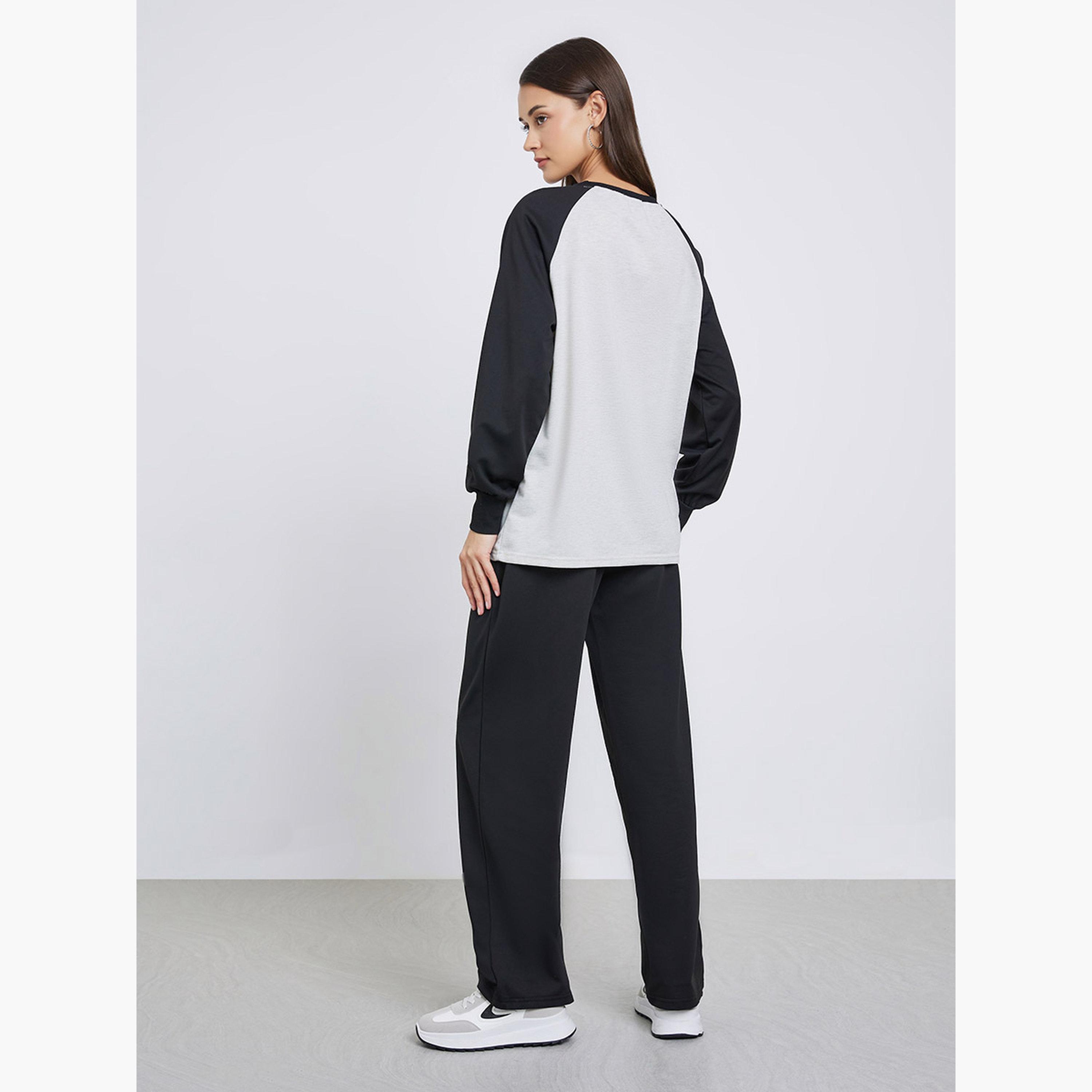 ستايلي - تي شيرت وبنطال رياضي بألوان متعددة للنساء-women-clothing-coordsets-image-2
