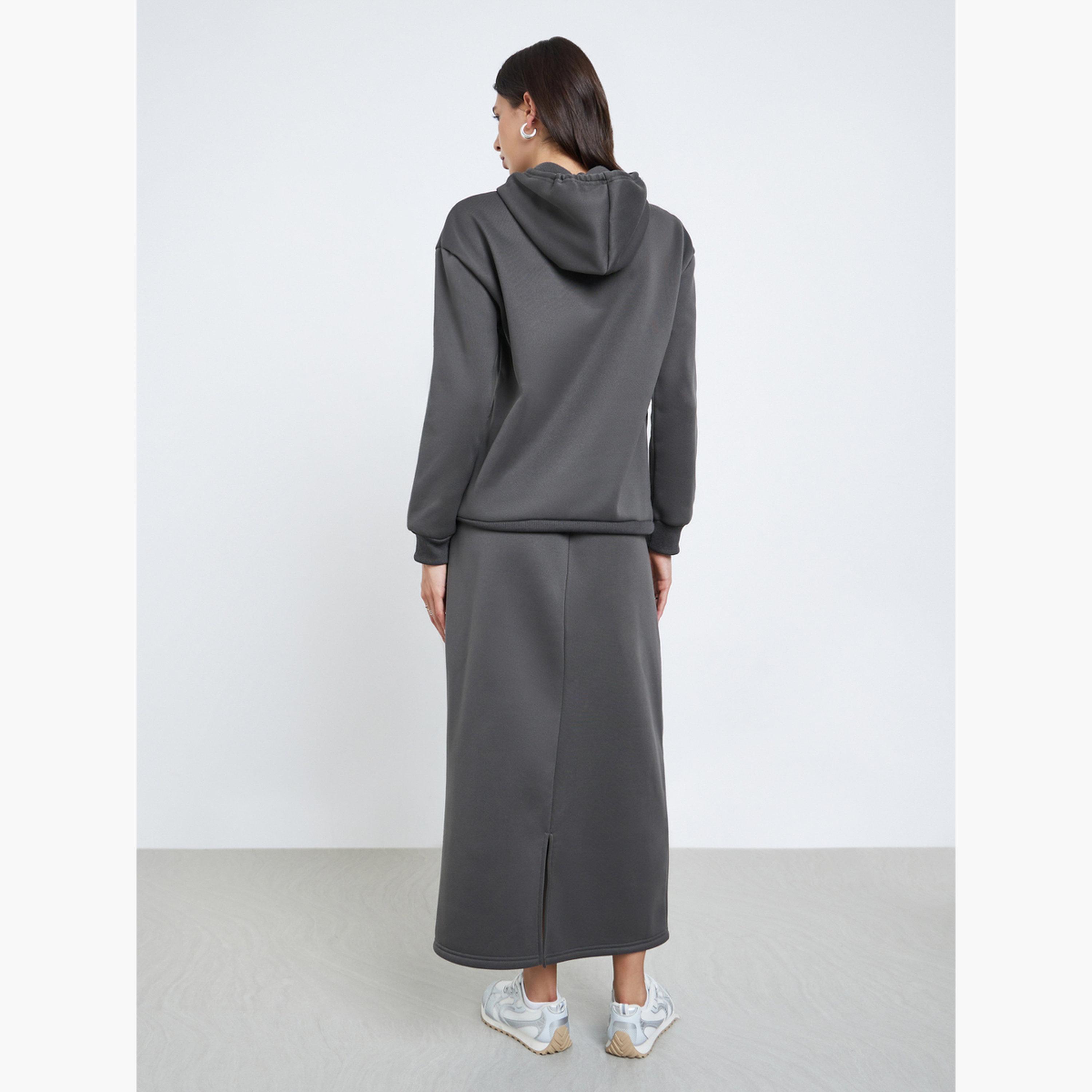 Styli Women Grey Regular Fit Hoodie and Skirt Co-ords-women-clothing-coordsets-image-3