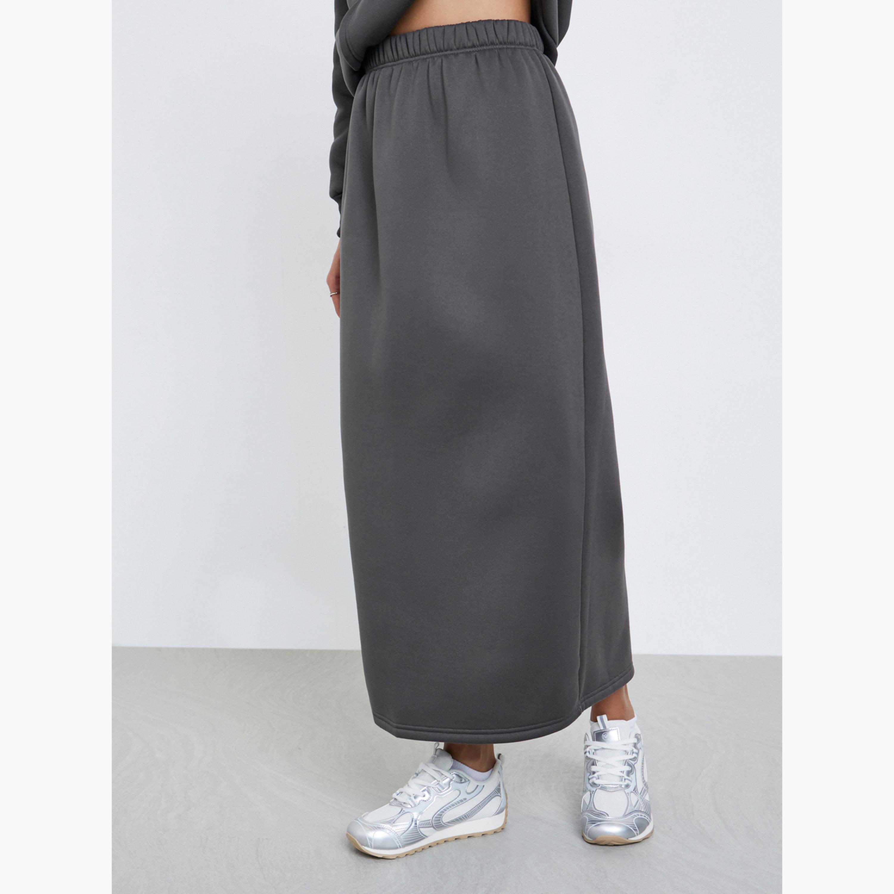 Styli Women Grey Regular Fit Hoodie and Skirt Co-ords-women-clothing-coordsets-image-4