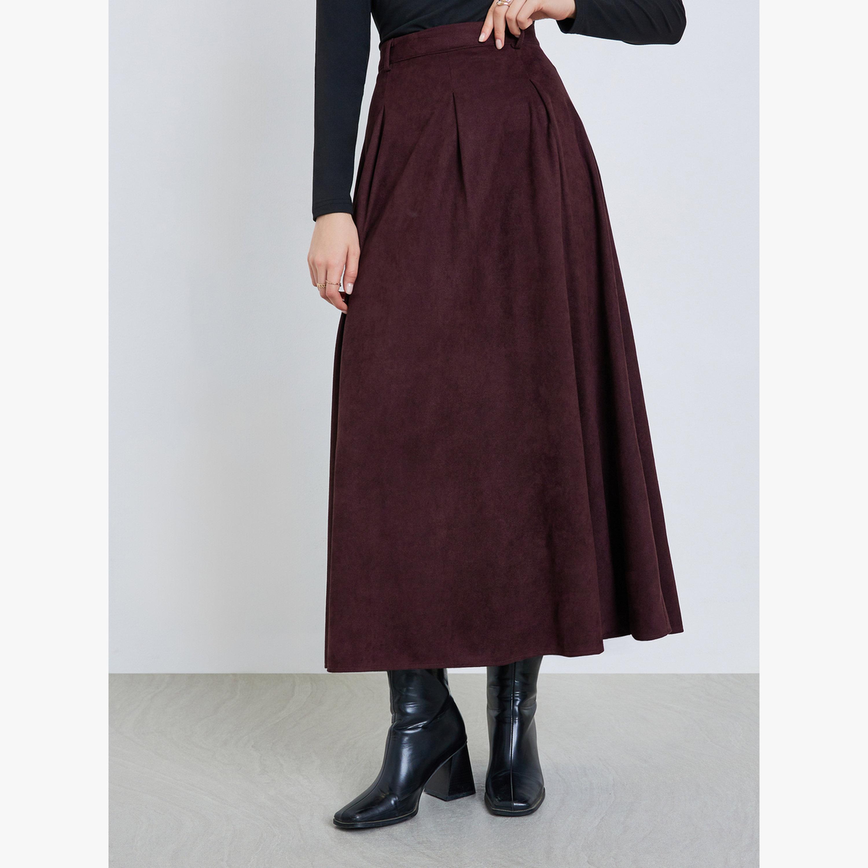 تنورة ميدي سويدي بحافة واسعة-women-clothing-bottoms-skirts-image-1