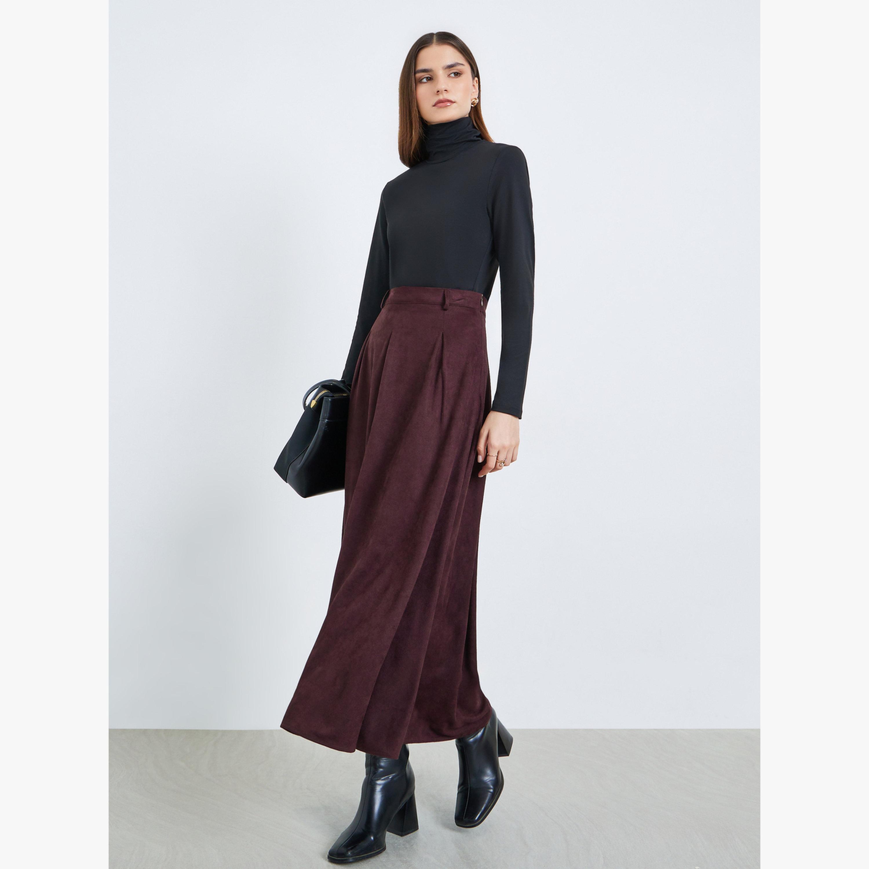 تنورة ميدي سويدي بحافة واسعة-women-clothing-bottoms-skirts-image-2