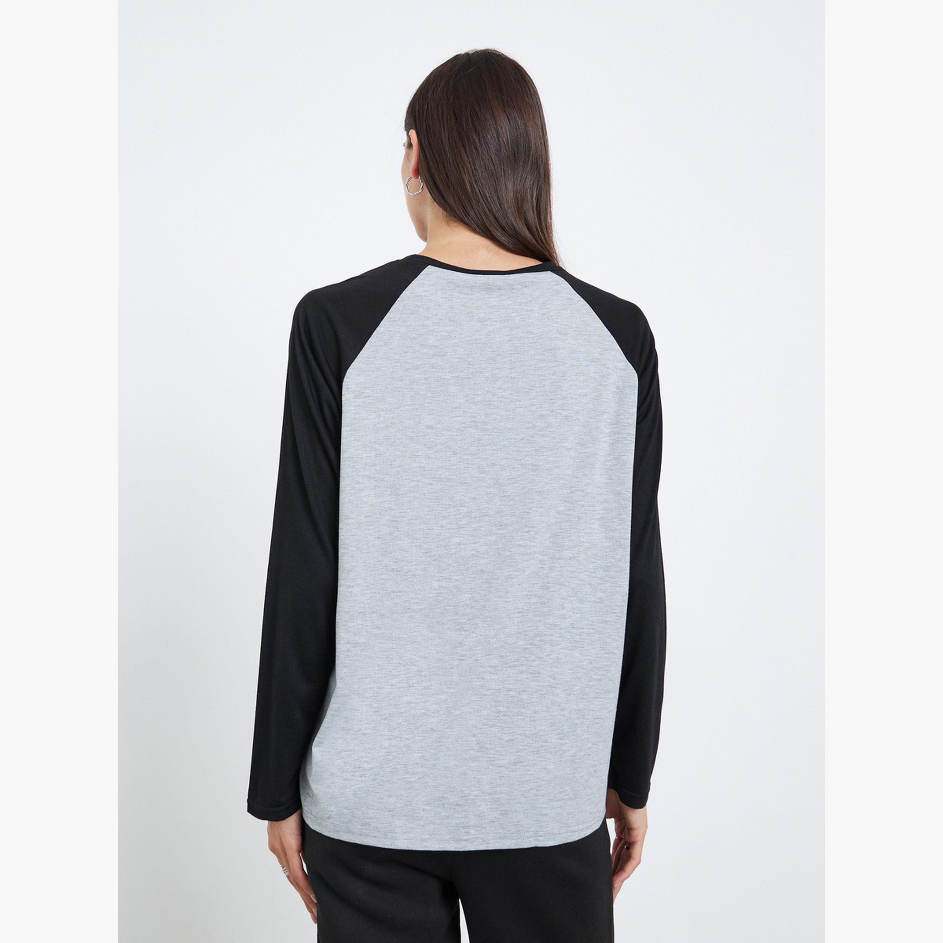 Styli Color Block Crew Neck Oversized T-Shirt-women-clothing-tshirts-image-4
