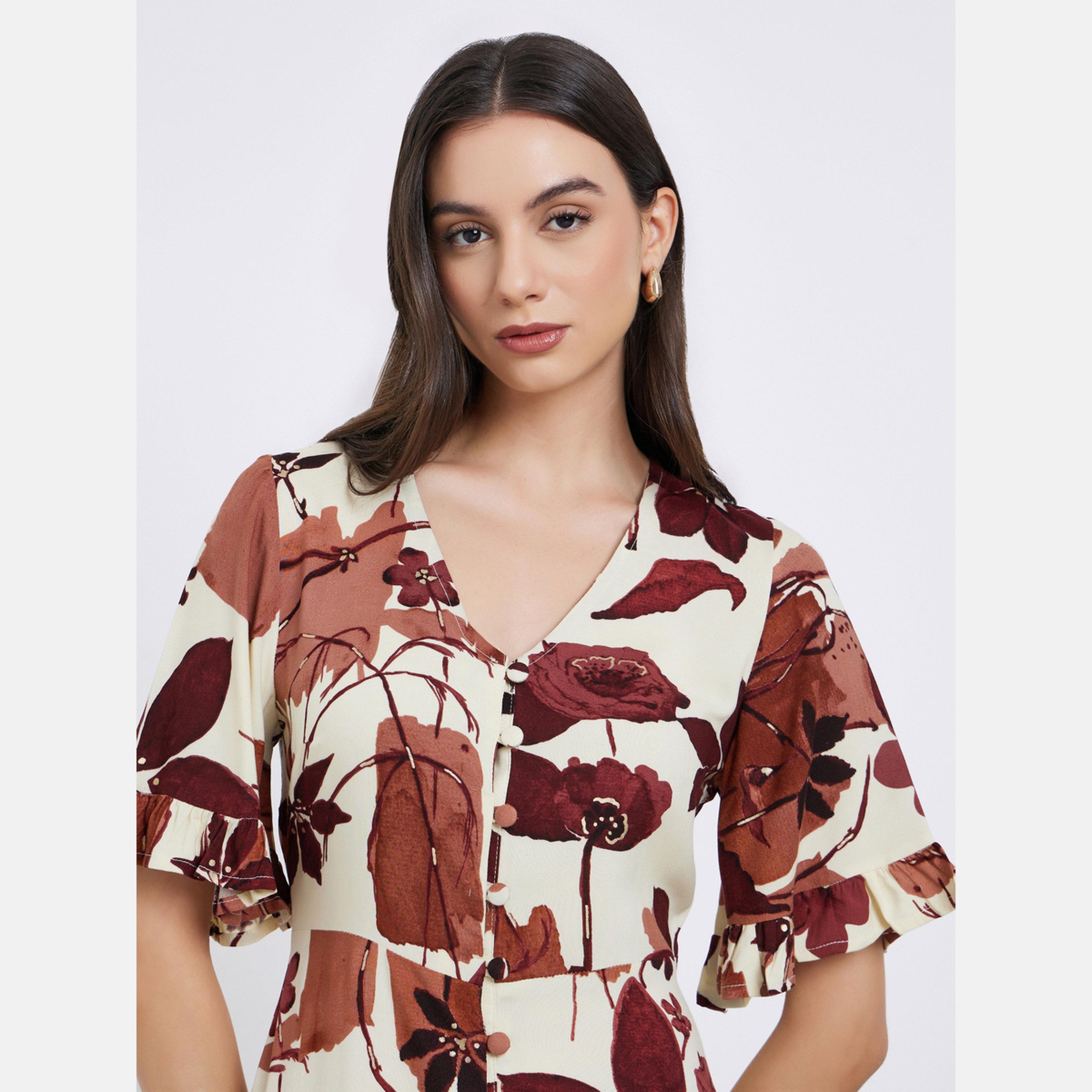 ماكسيم كرييشن - فستان ماكسي بطبعة زهور حرف A-women-clothing-dresses-image-3
