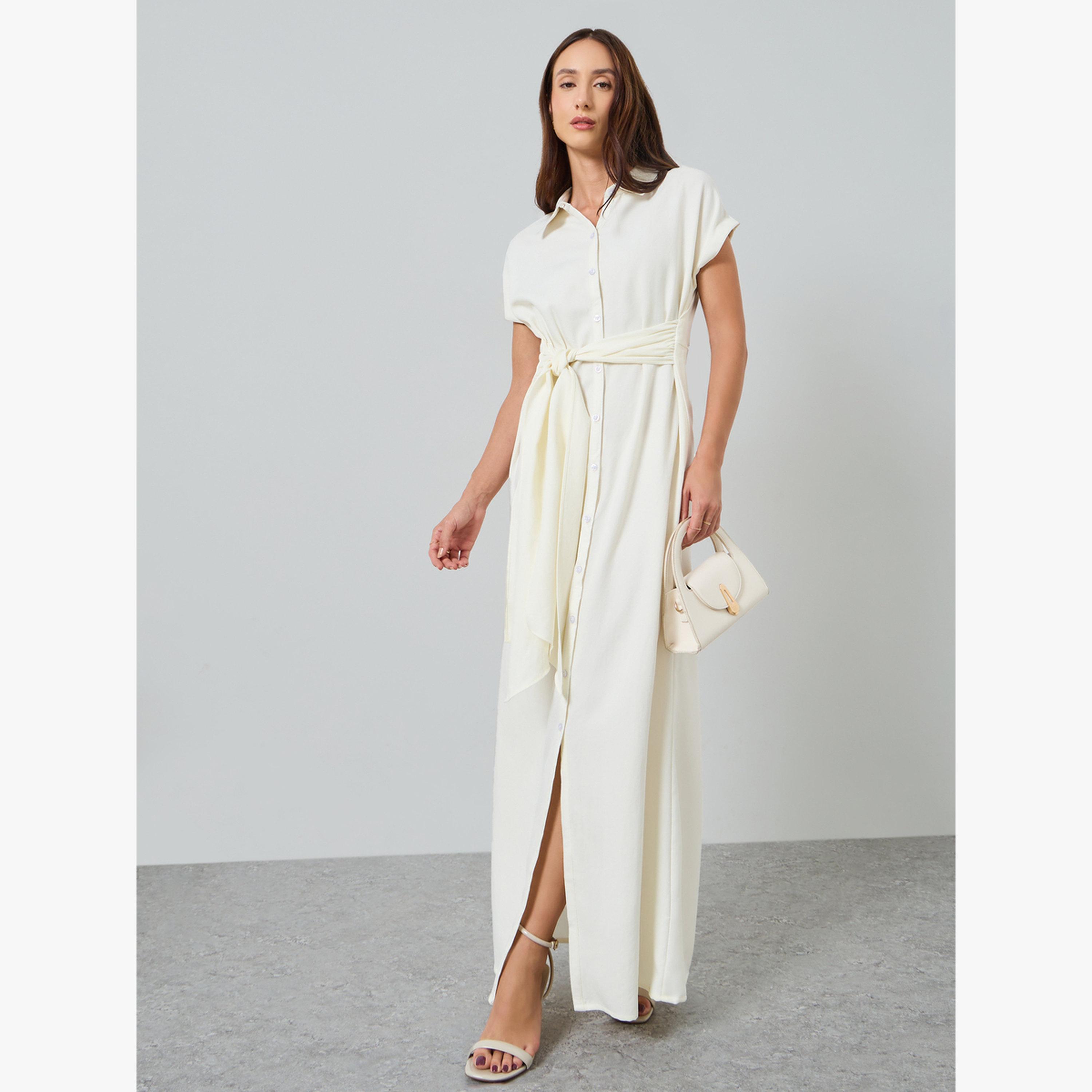 فستان قميص طويل بحزام-women-clothing-dresses-image-1