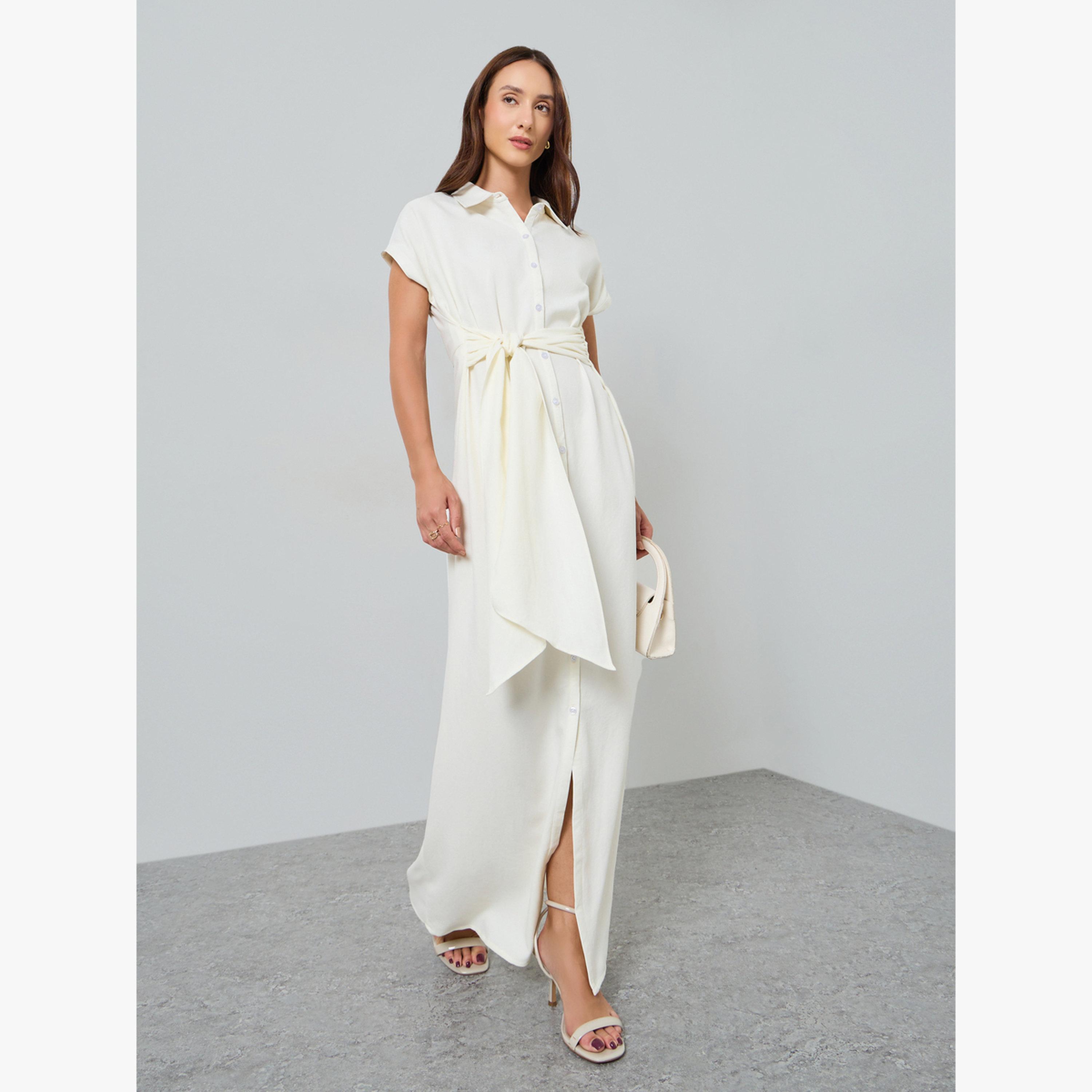 فستان قميص طويل بحزام-women-clothing-dresses-image-2