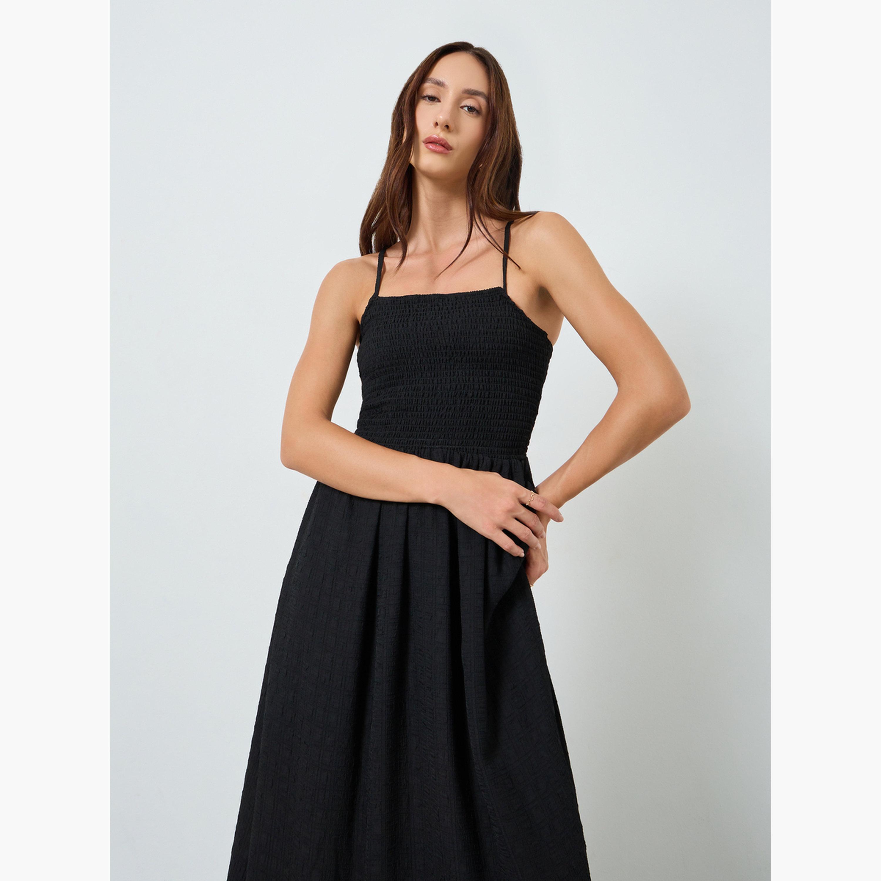 ماكسيم كرييشن - فستان ماكسي أسود بحمالات للنساء-women-clothing-dresses-image-2