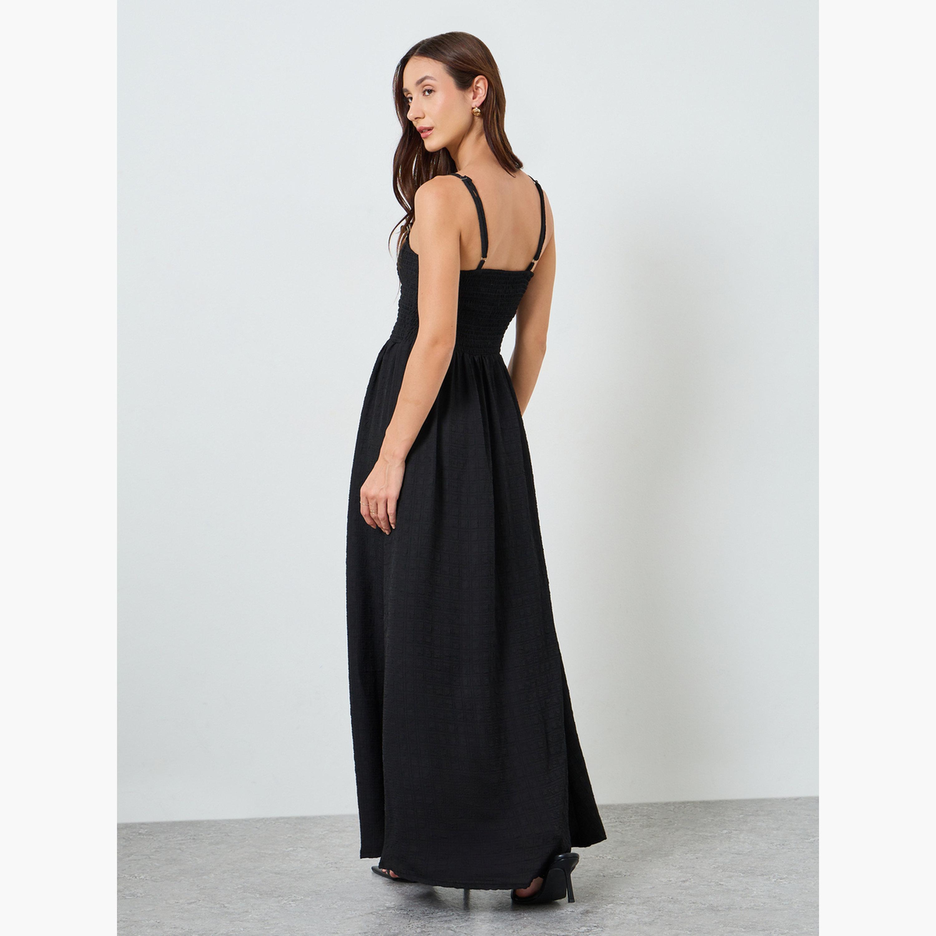 ماكسيم كرييشن - فستان ماكسي أسود بحمالات للنساء-women-clothing-dresses-image-4