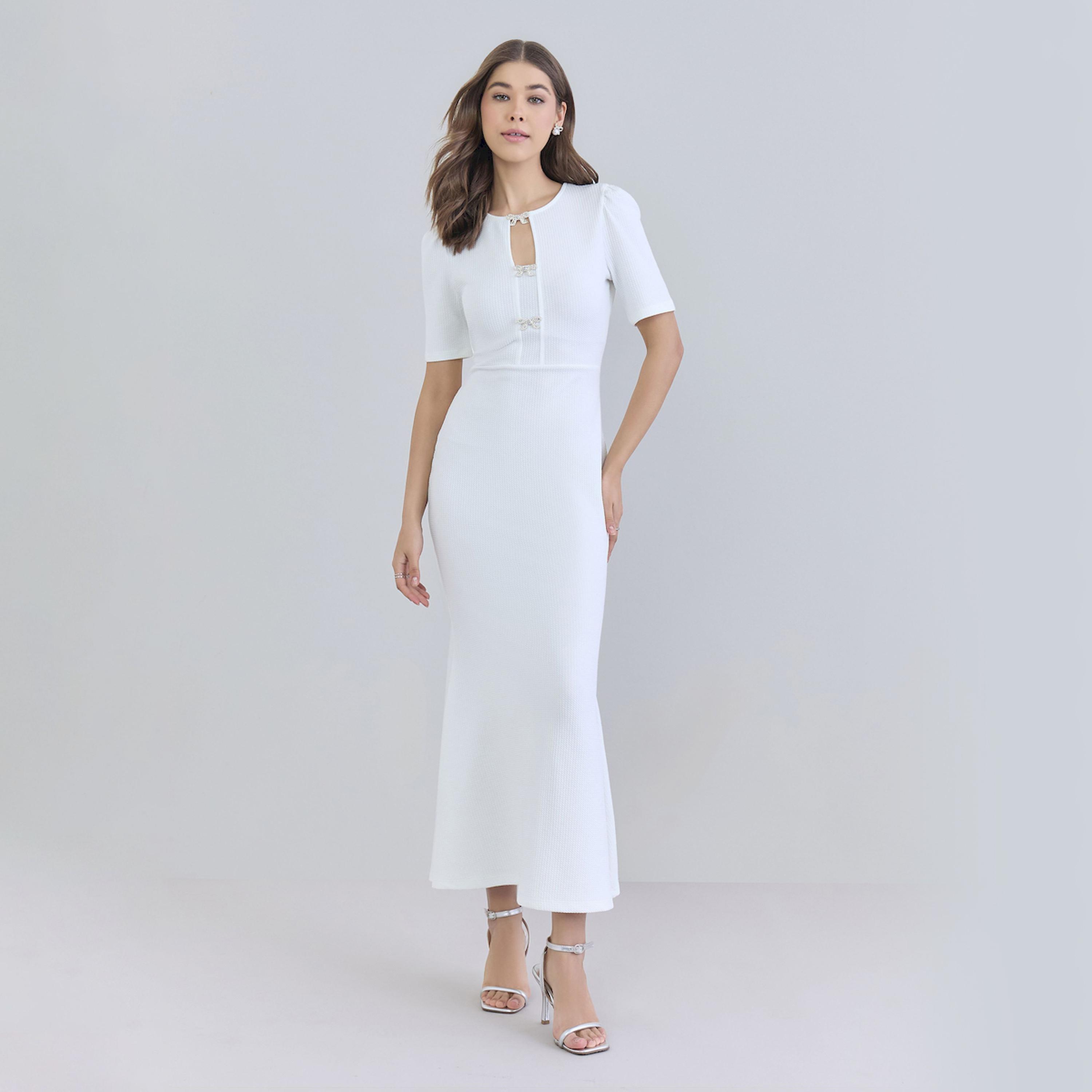 فستان طويل ضيق بتفاصيل فيونكة-women-clothing-dresses-image-1