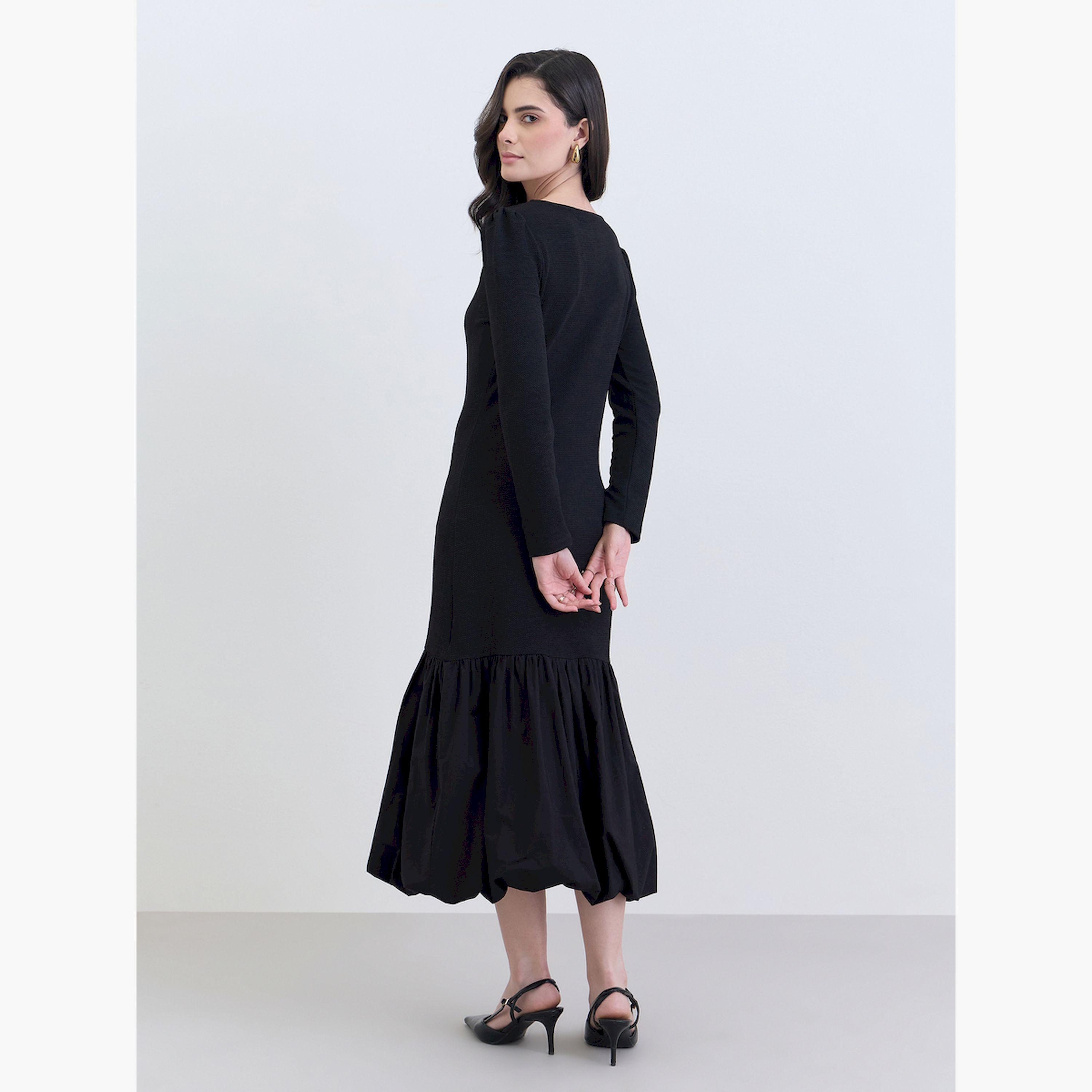 فستان ميدي بفتحة رقبة مزينة-women-clothing-dresses-image-5