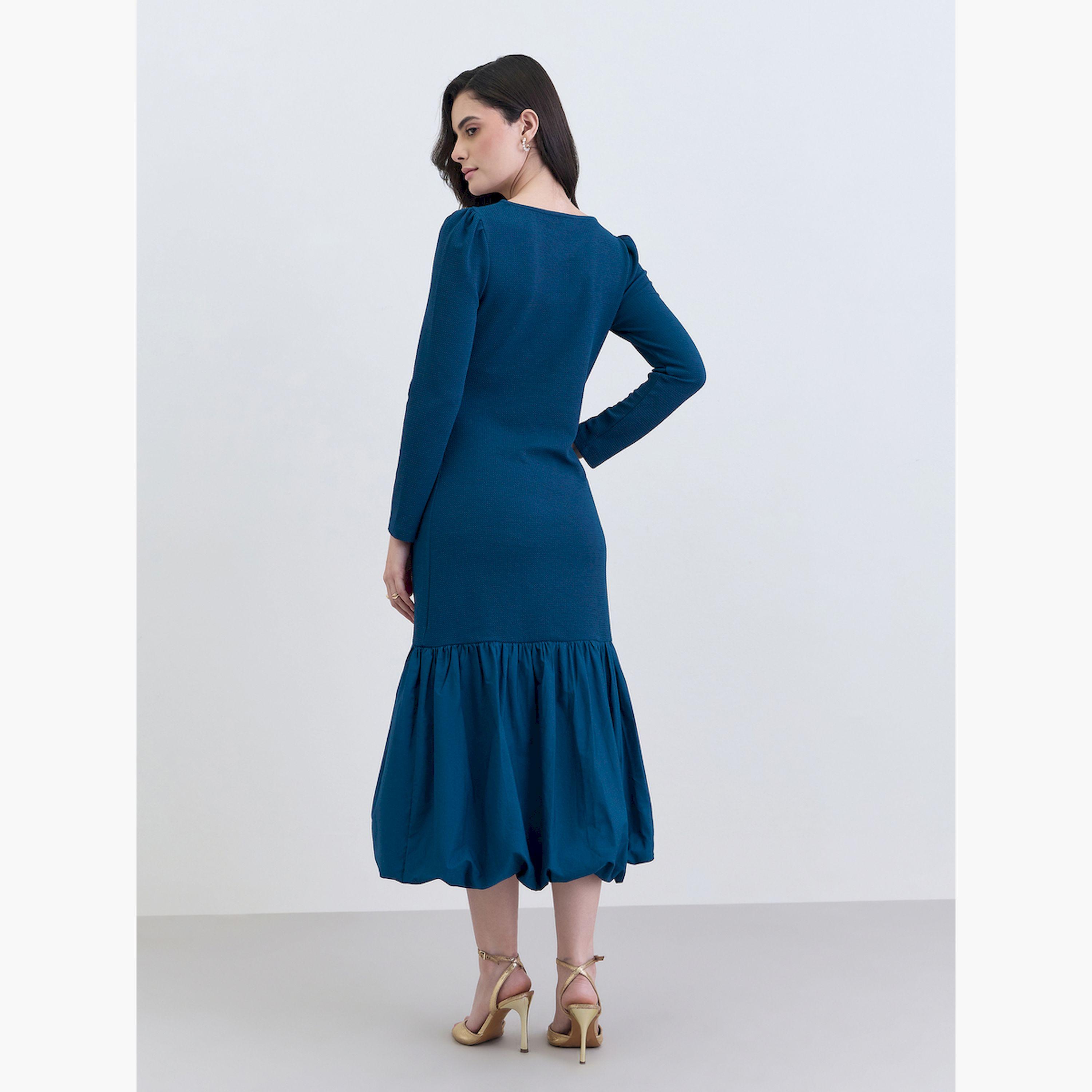 فستان ميدي بفتحة رقبة مزينة-women-clothing-dresses-image-5