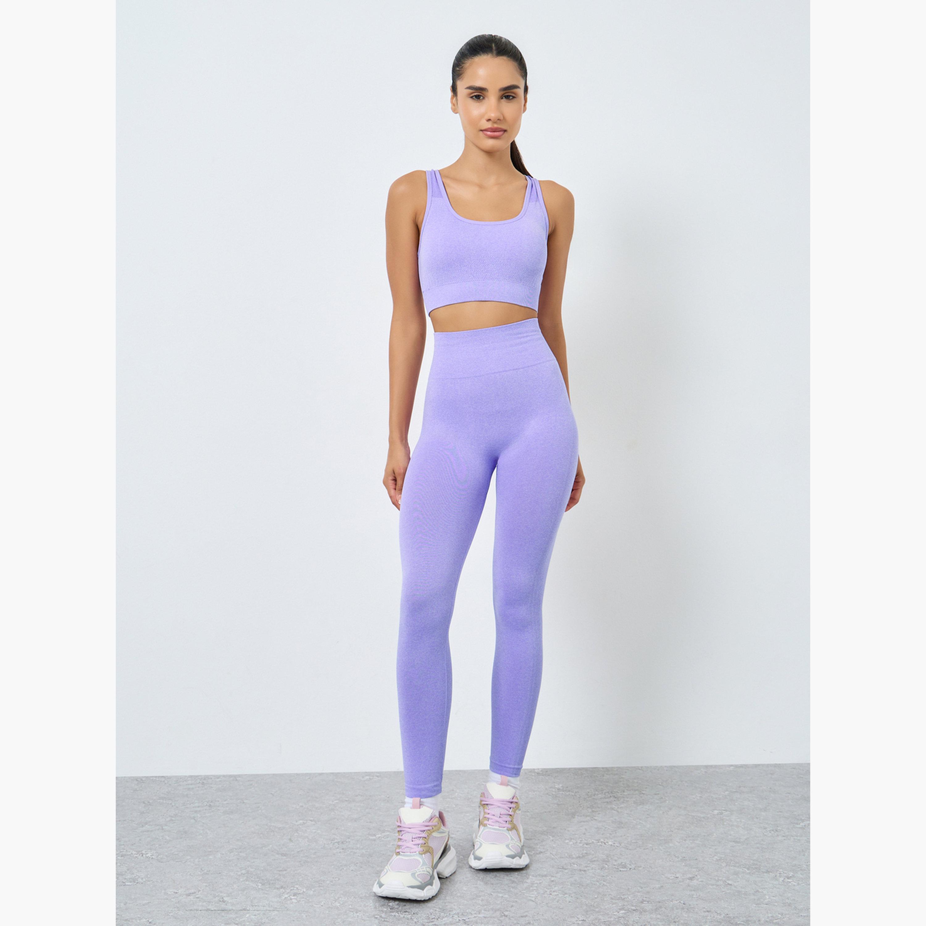Styli Pack of 3 - Tear Drop Racerback Sports Bra, Shorts and Scrunch Back Leggings-women-clothing-sportswearandactivewear-trackpantsandtracksuits-image-2