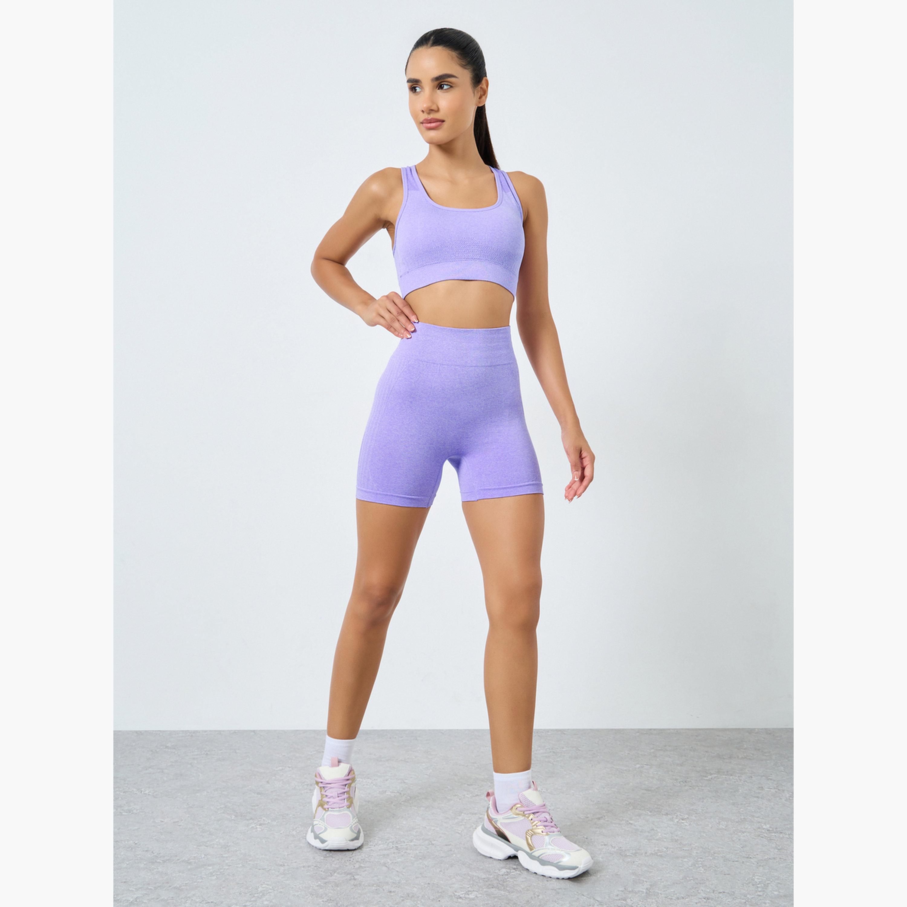 Styli Pack of 3 - Tear Drop Racerback Sports Bra, Shorts and Scrunch Back Leggings-women-clothing-sportswearandactivewear-trackpantsandtracksuits-image-3
