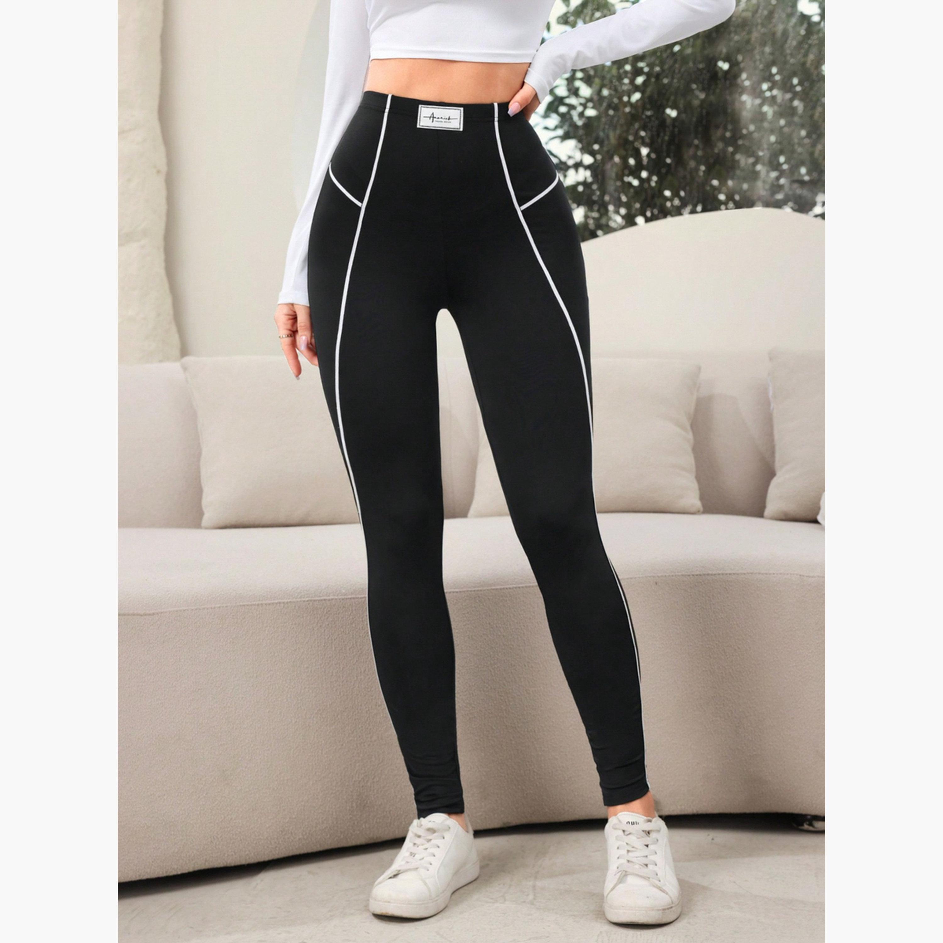 Take Two Women Contrast Piping Patch Detail Leggings-women-clothing-bottoms-leggings-image-3