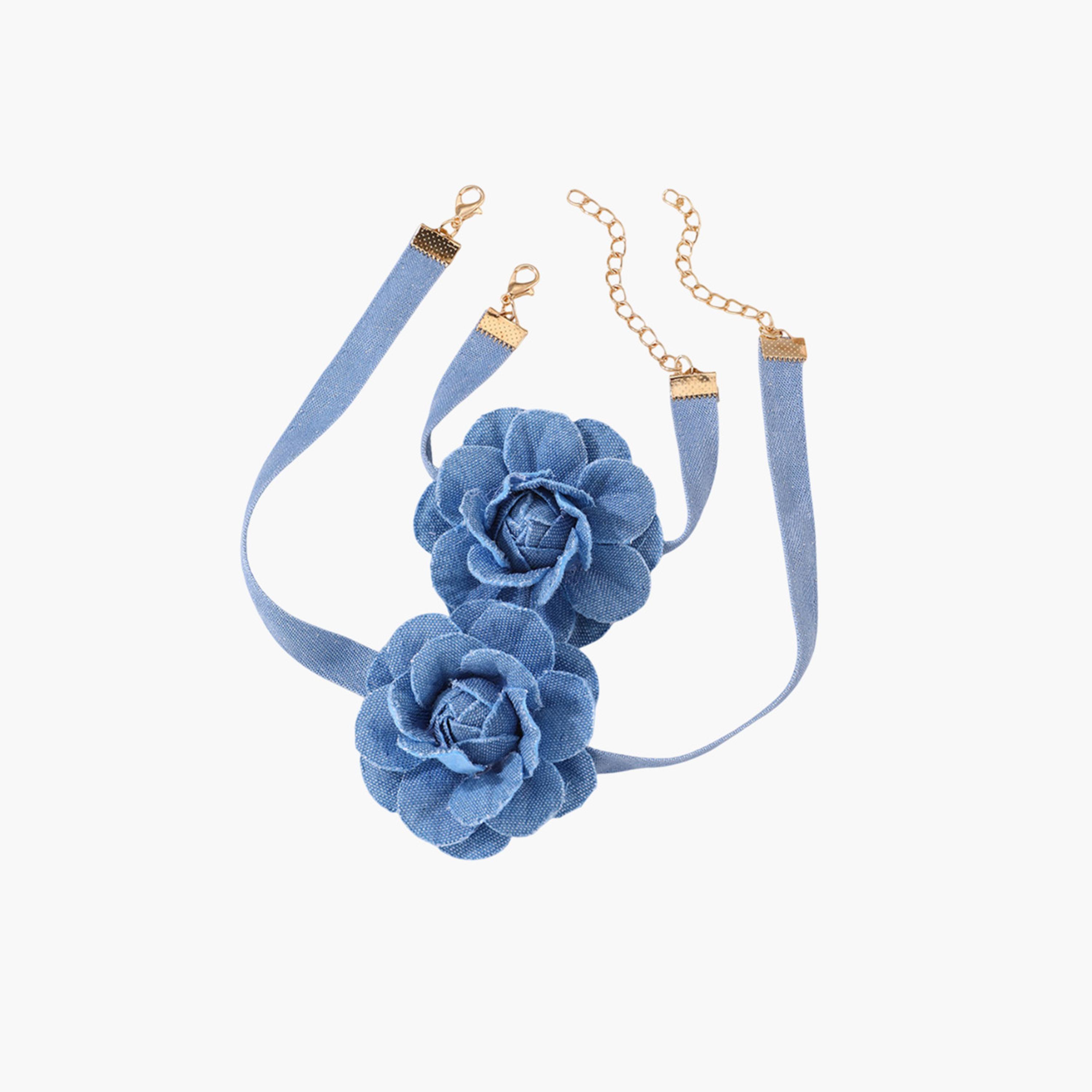 Take Two Women  2pcs 3D Floral Decor Necklace And Bracelet Set-women-watchesandjewellery-jewellery-jewellerysets-image-1