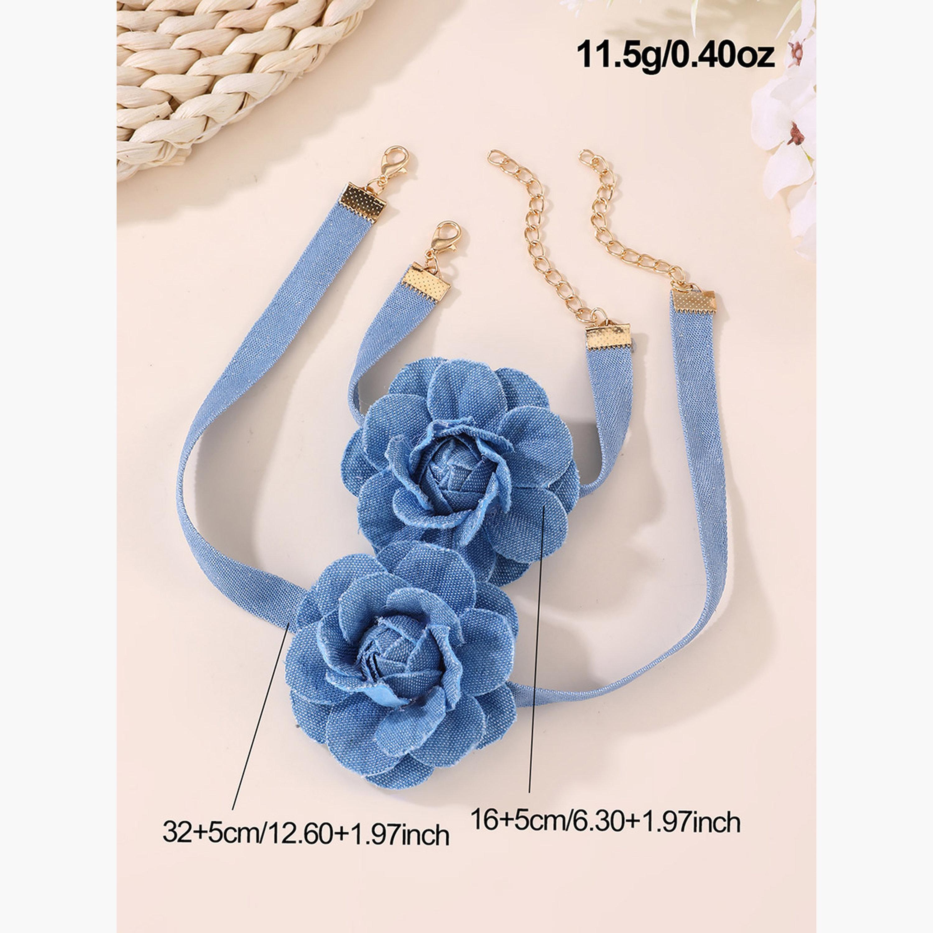 Take Two Women  2pcs 3D Floral Decor Necklace And Bracelet Set-women-watchesandjewellery-jewellery-jewellerysets-image-3