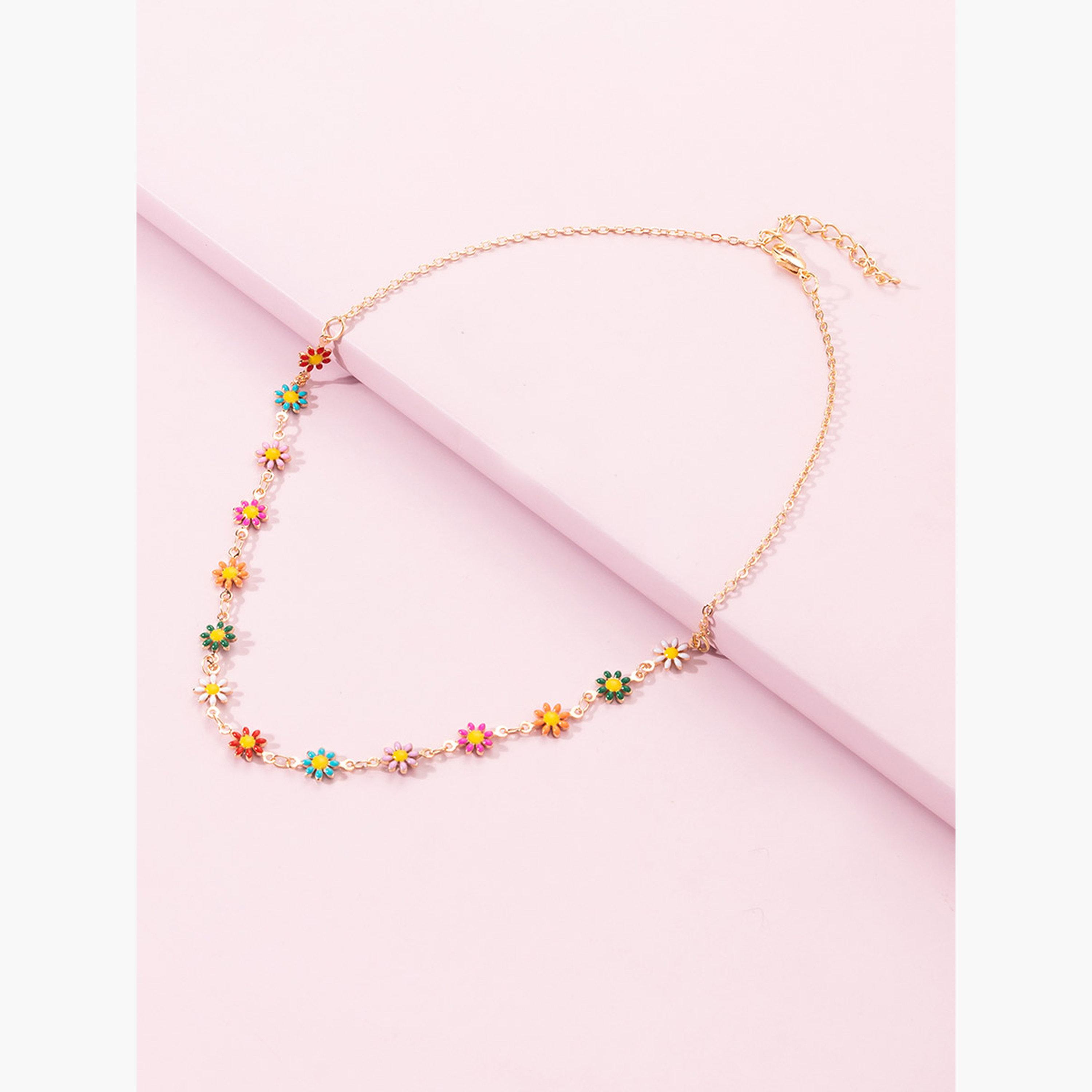 Take Two Women  Flower Decor Necklace-women-watchesandjewellery-jewellery-necklacesandpendants-image-4