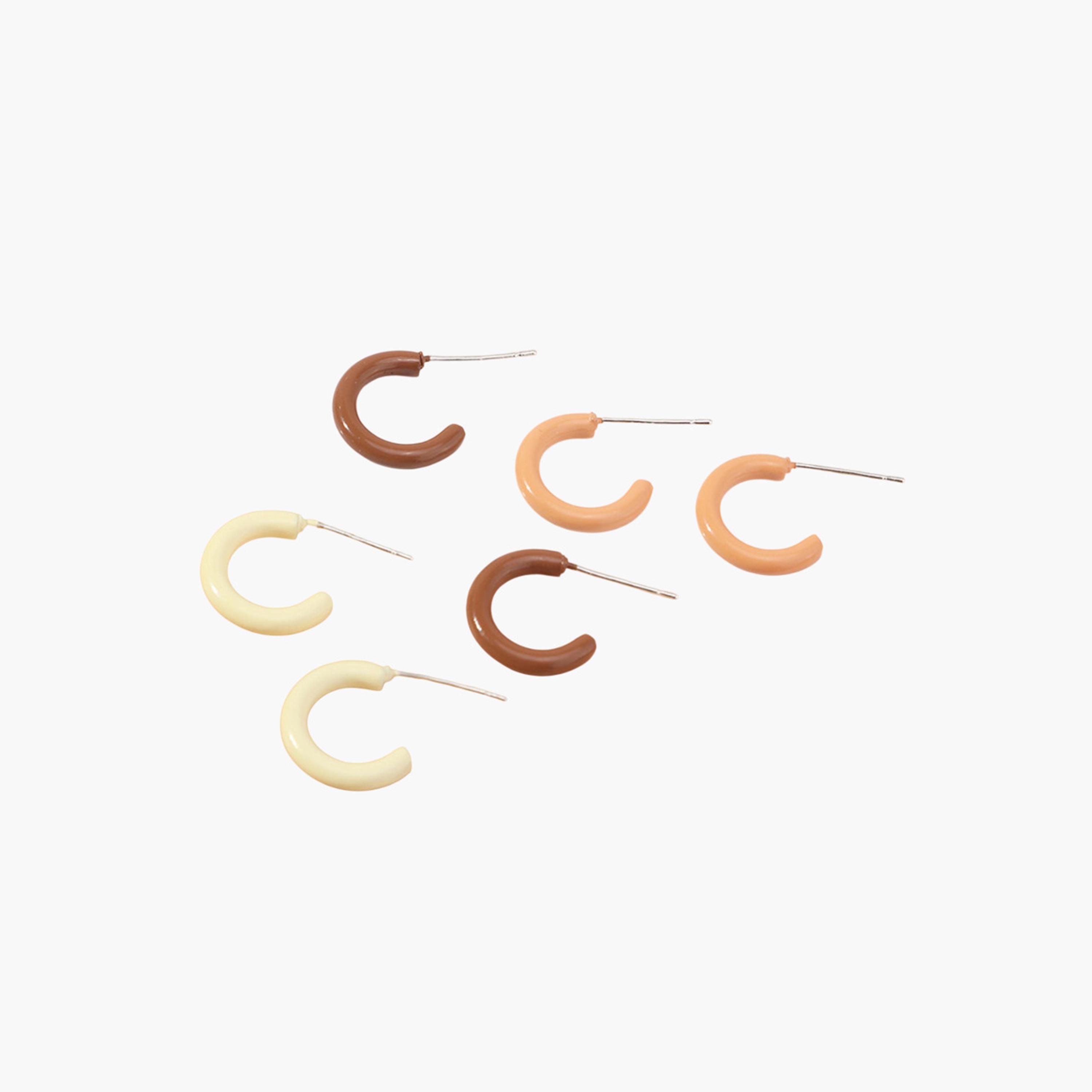 تيك تو - طقم 3 أقراط دائرية-women-watchesandjewellery-jewellery-earrings-image-1