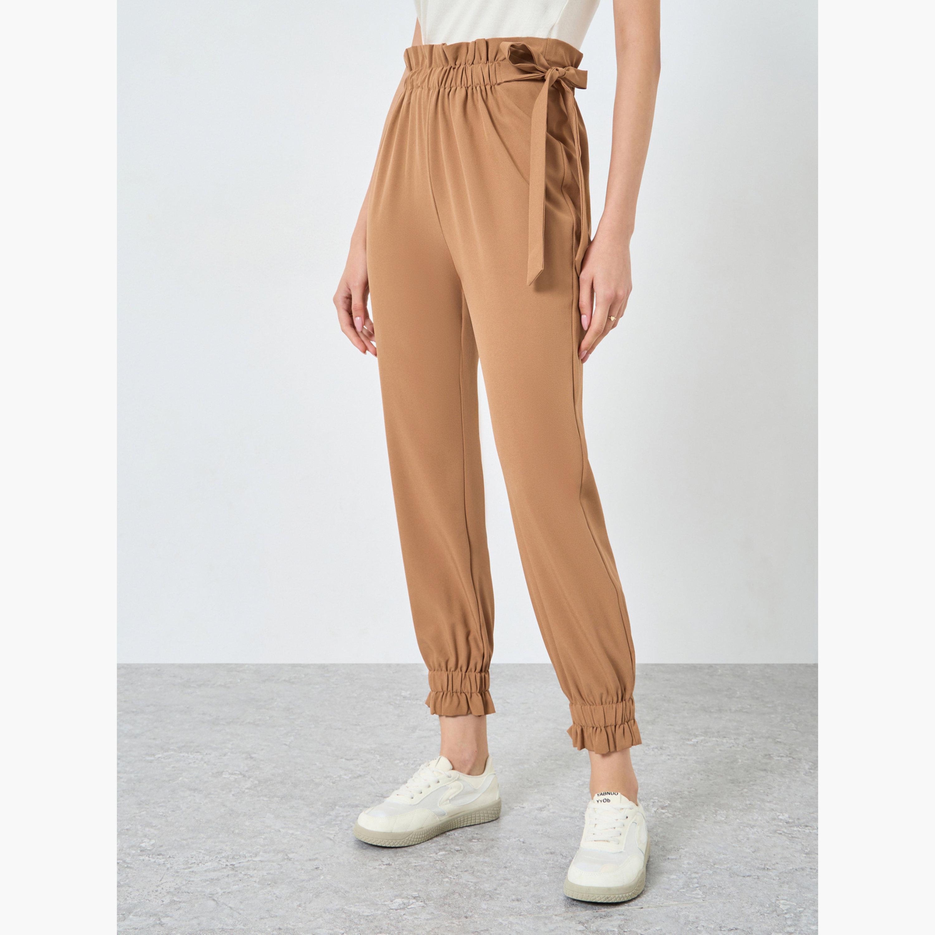 تيك تو - بنطال برباط خصر من الورق للنساء-women-clothing-bottoms-trousers-image-1